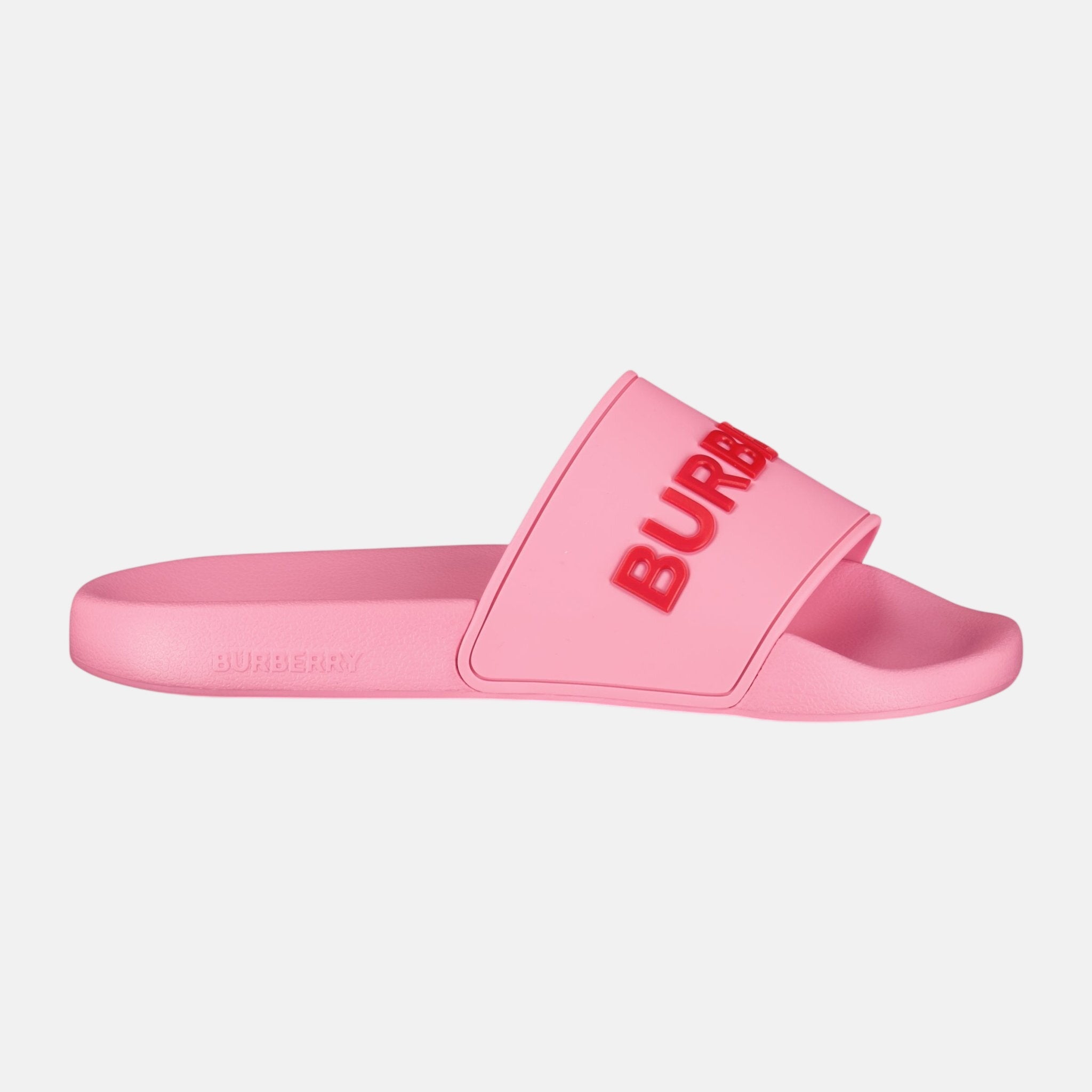Burberry Womens Logo Tech Furley Sliders Bubblegum Pink | Studio DOS