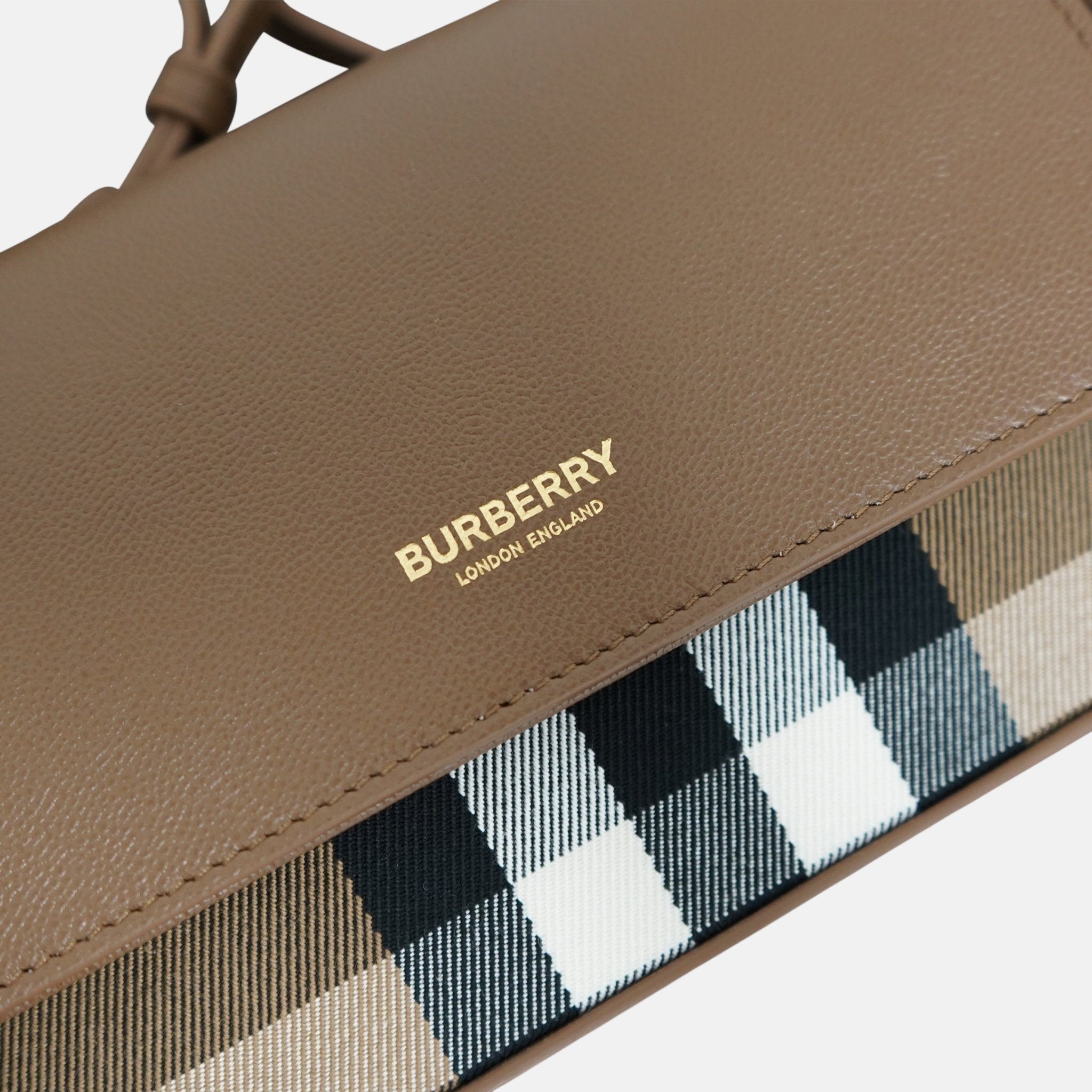 Burberry Womens 'New Hampshire' Leather Shoulder Bag Earth Brown | Studio DOS