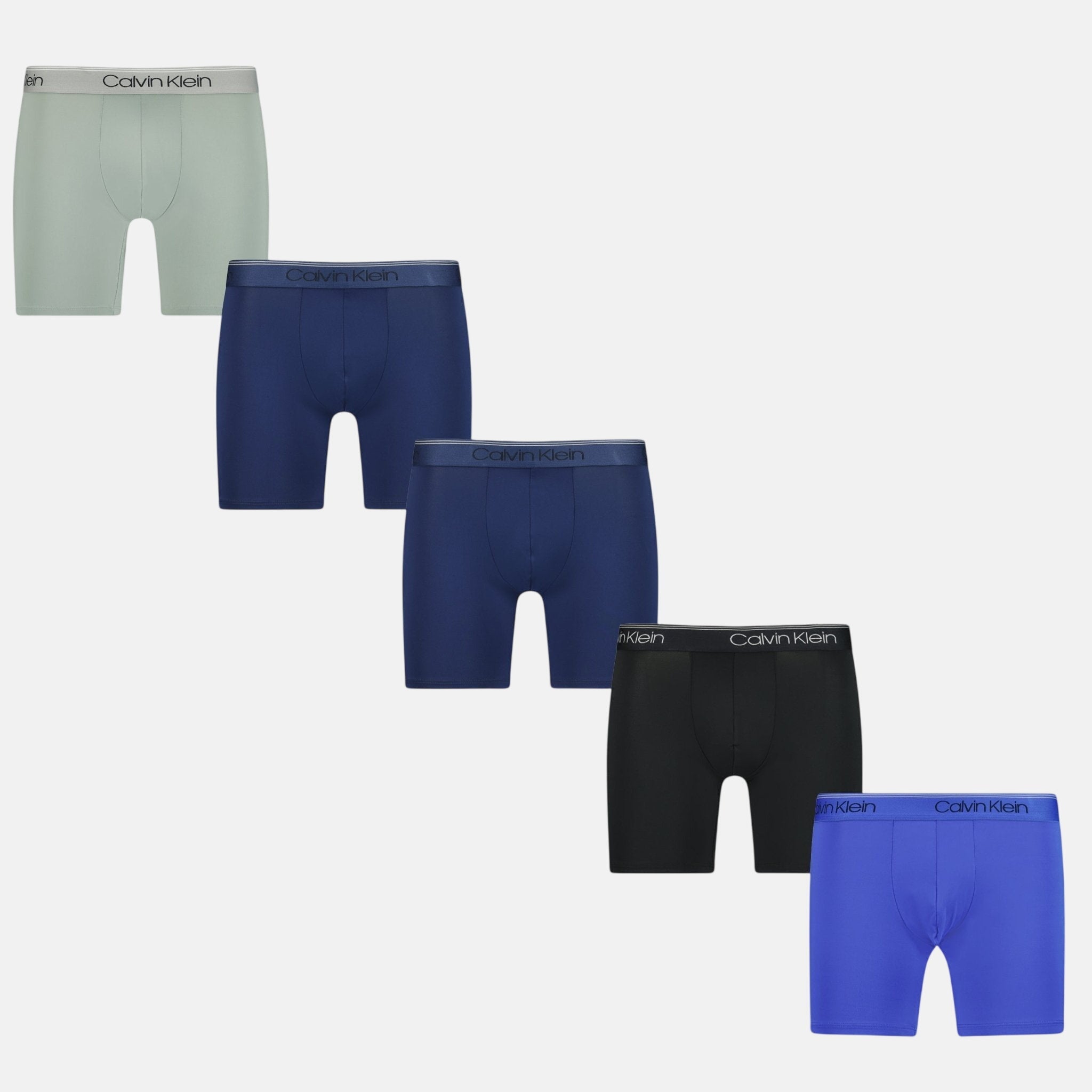 Calvin Klein 5 Pack Microfiber Stretch Boxers Navy Black Blue Khaki | Studio DOS