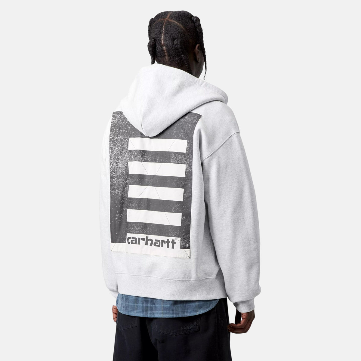 Carhartt WIP Mens Hooded Archive Lines Sweatshirt Jacket Ash Heather | Studio DOS