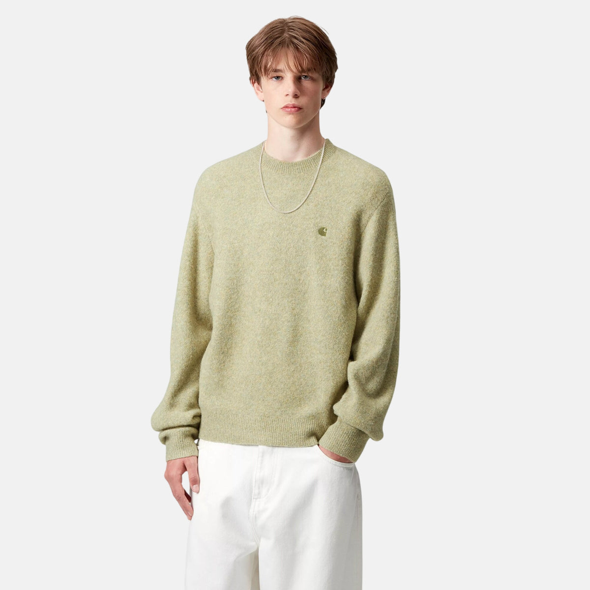 Carhartt WIP Mens Knitted Curtis Sweater Jumper Tangled Brass | Studio DOS