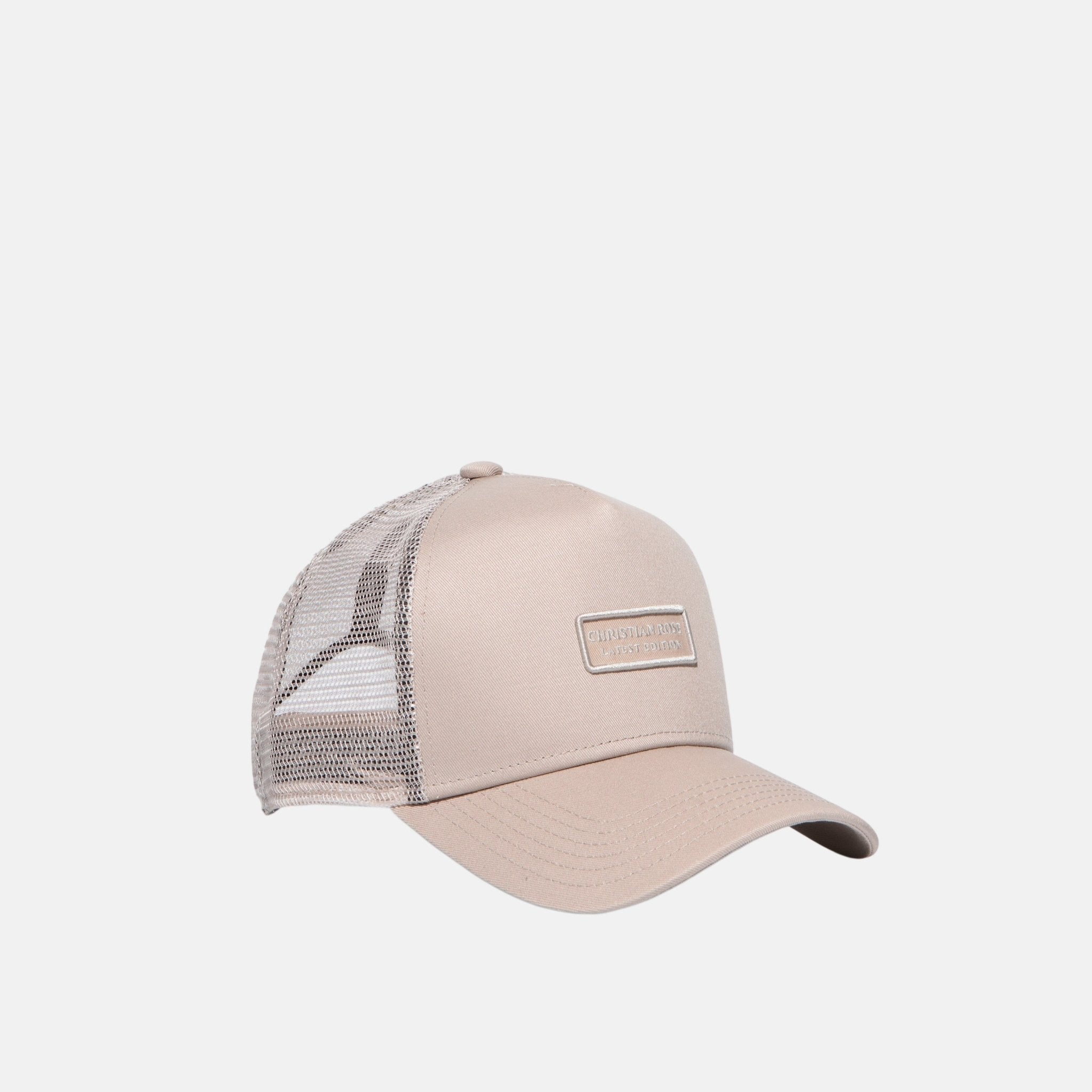 Christian Rose Small Plate Trucker Cap White | Studio DOS