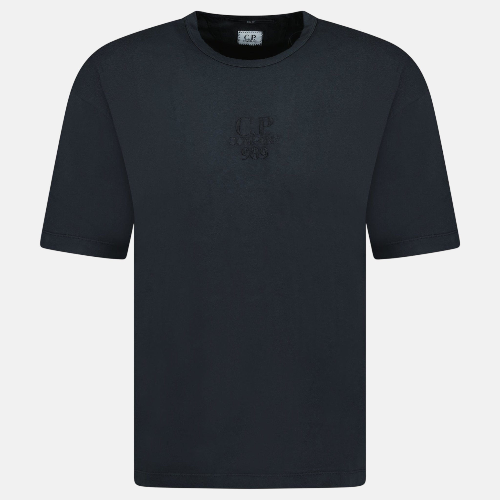 CP Company 20/1 Jersey Boxy Logo T-Shirt Black | Studio DOS