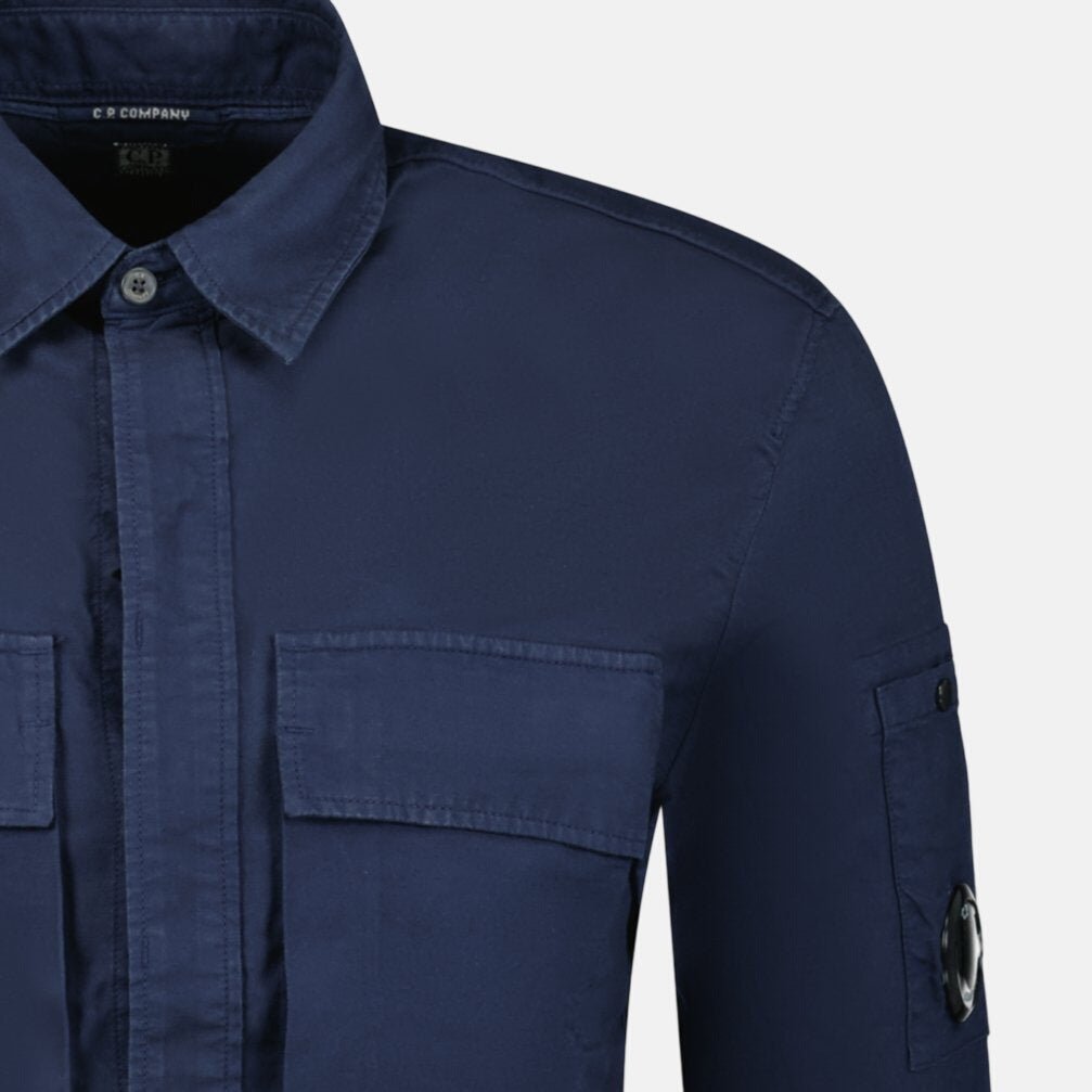 CP Company 'Broken Batavia' Zip Overshirt Navy | Studio DOS