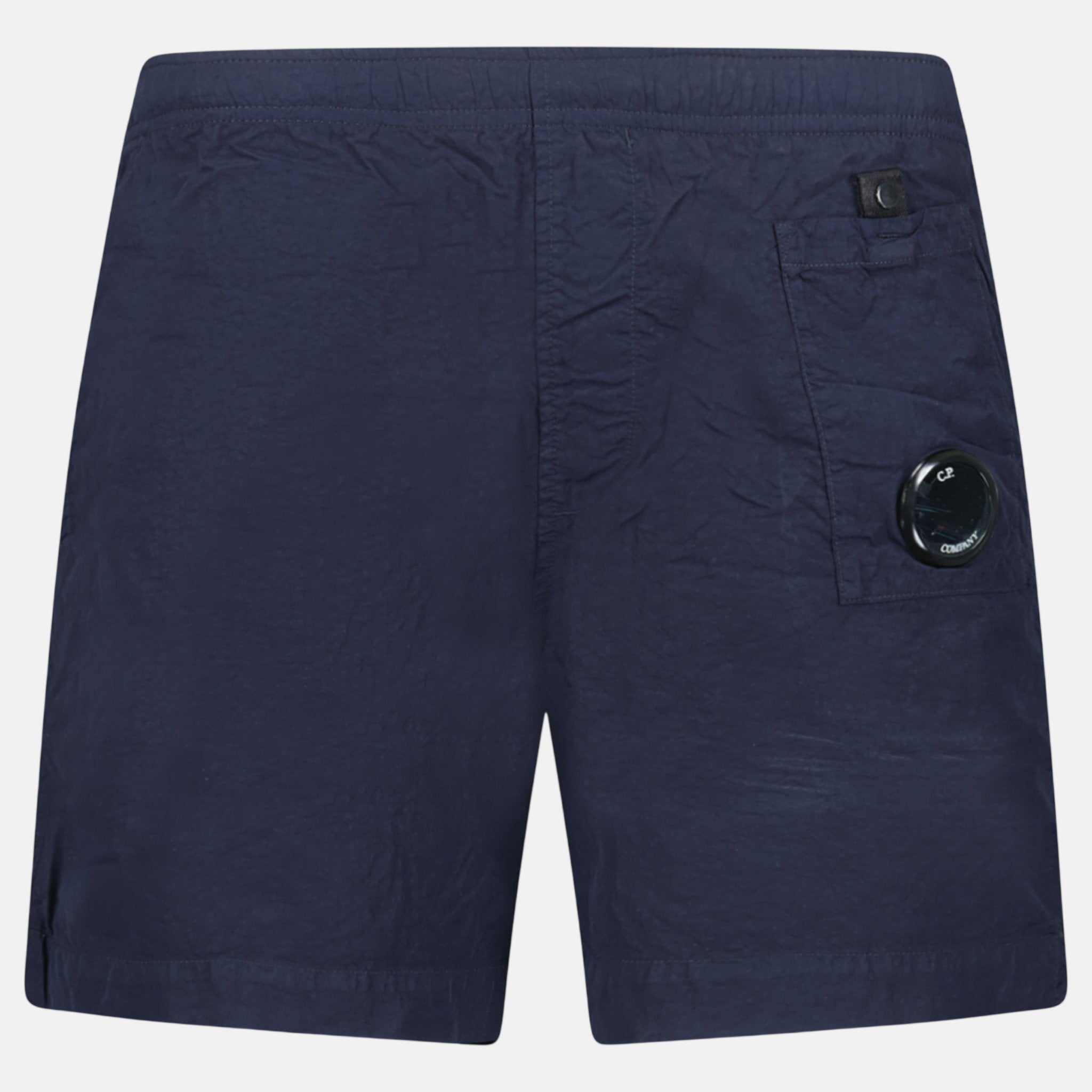 CP Company Flatt Nylon Lens - Detail Swim Shorts Navy | Studio DOS