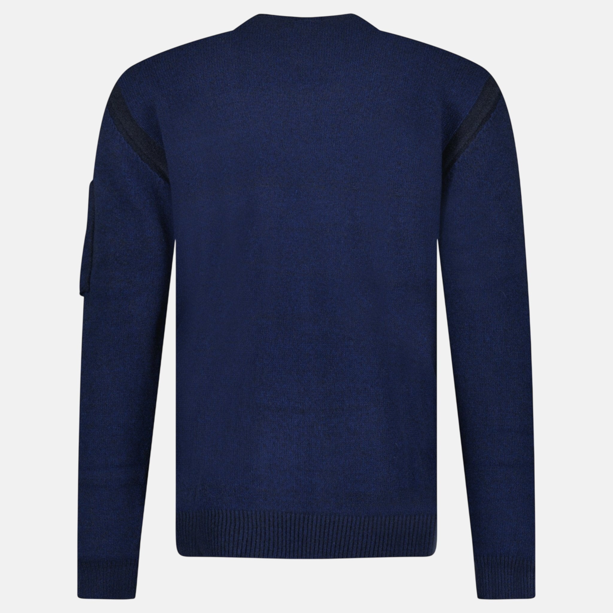 CP Company Fleece Knit Crewneck Vanisé Lens Knit Jumper Estate Blue | Studio DOS