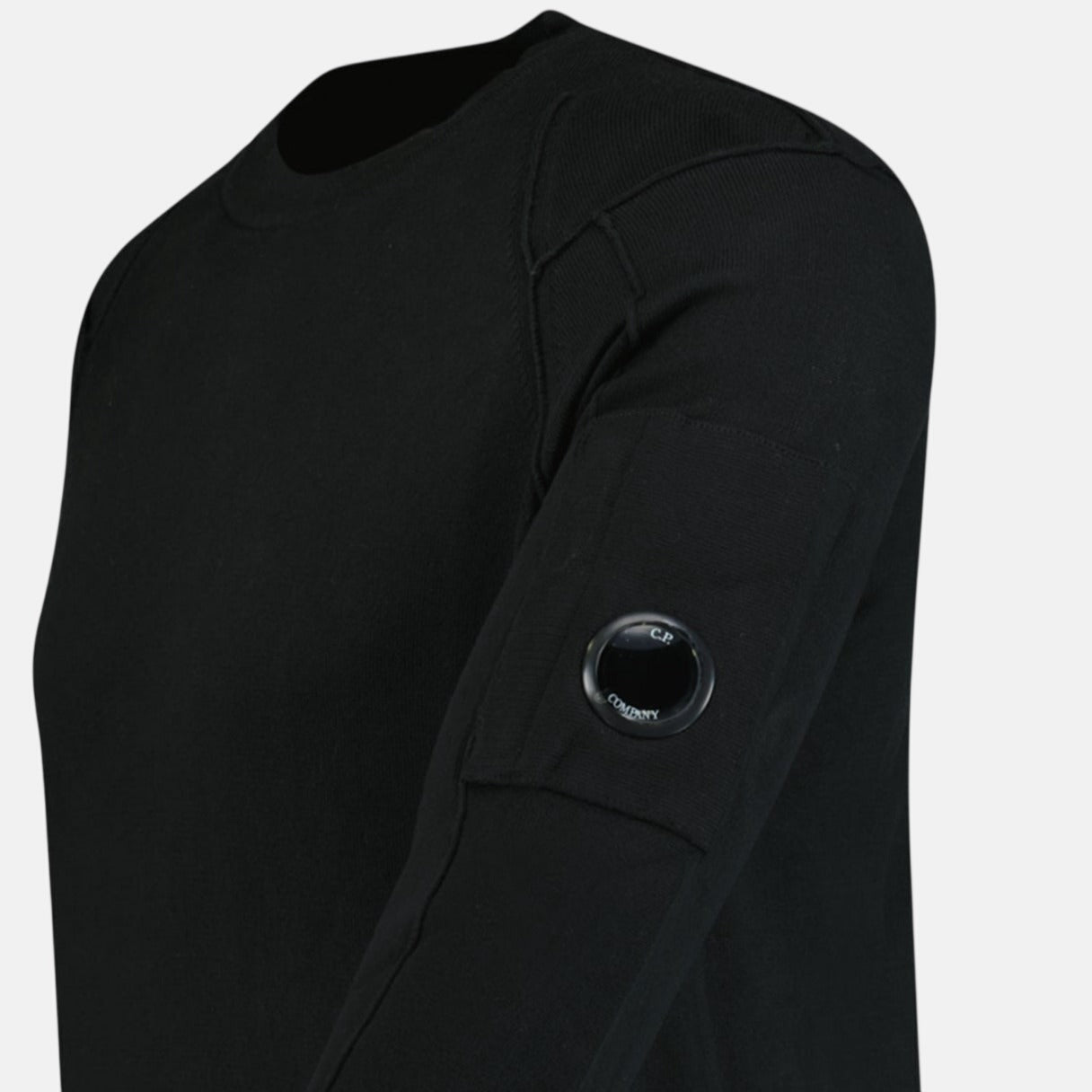 CP Company Knitted Cotton Lens Sweatshirt Black | Studio DOS