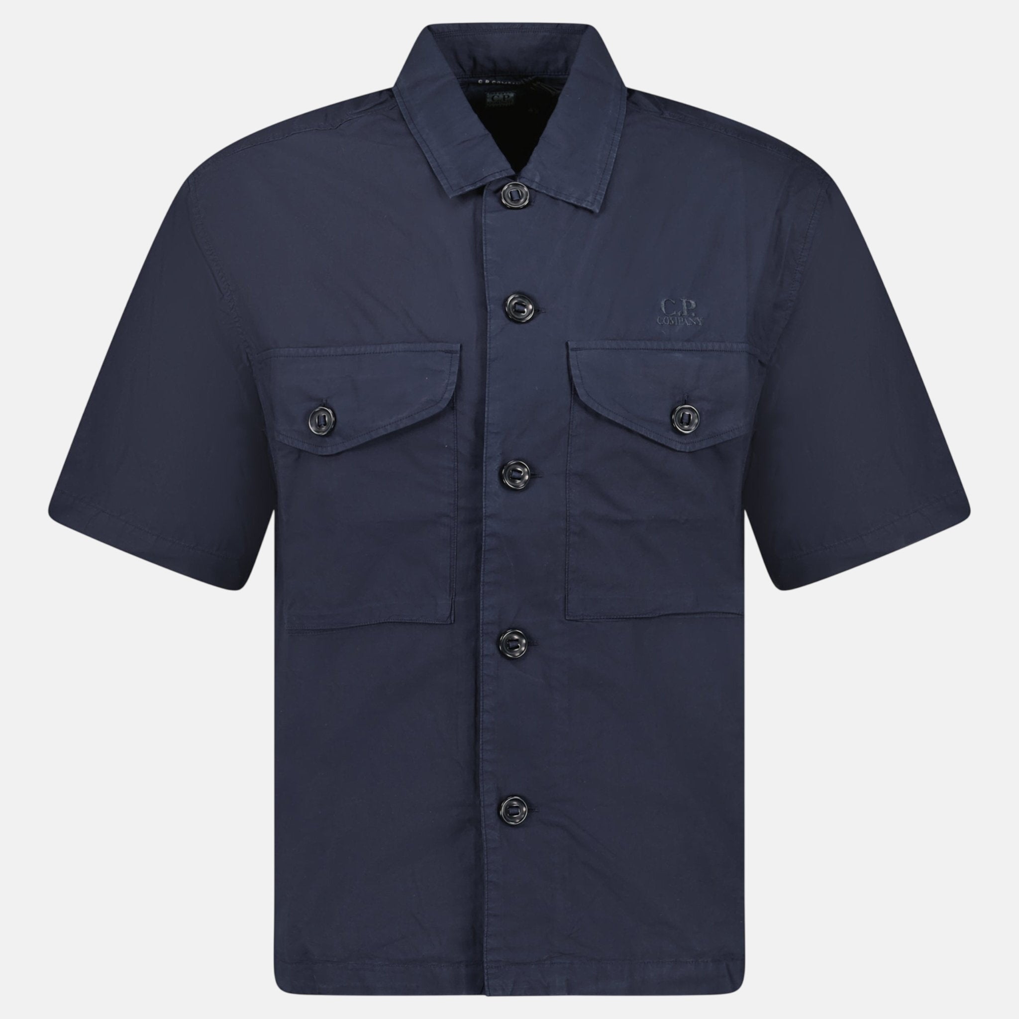 CP Company Popeline Boxy Short Sleeve Shirt Total Eclipse | Studio DOS