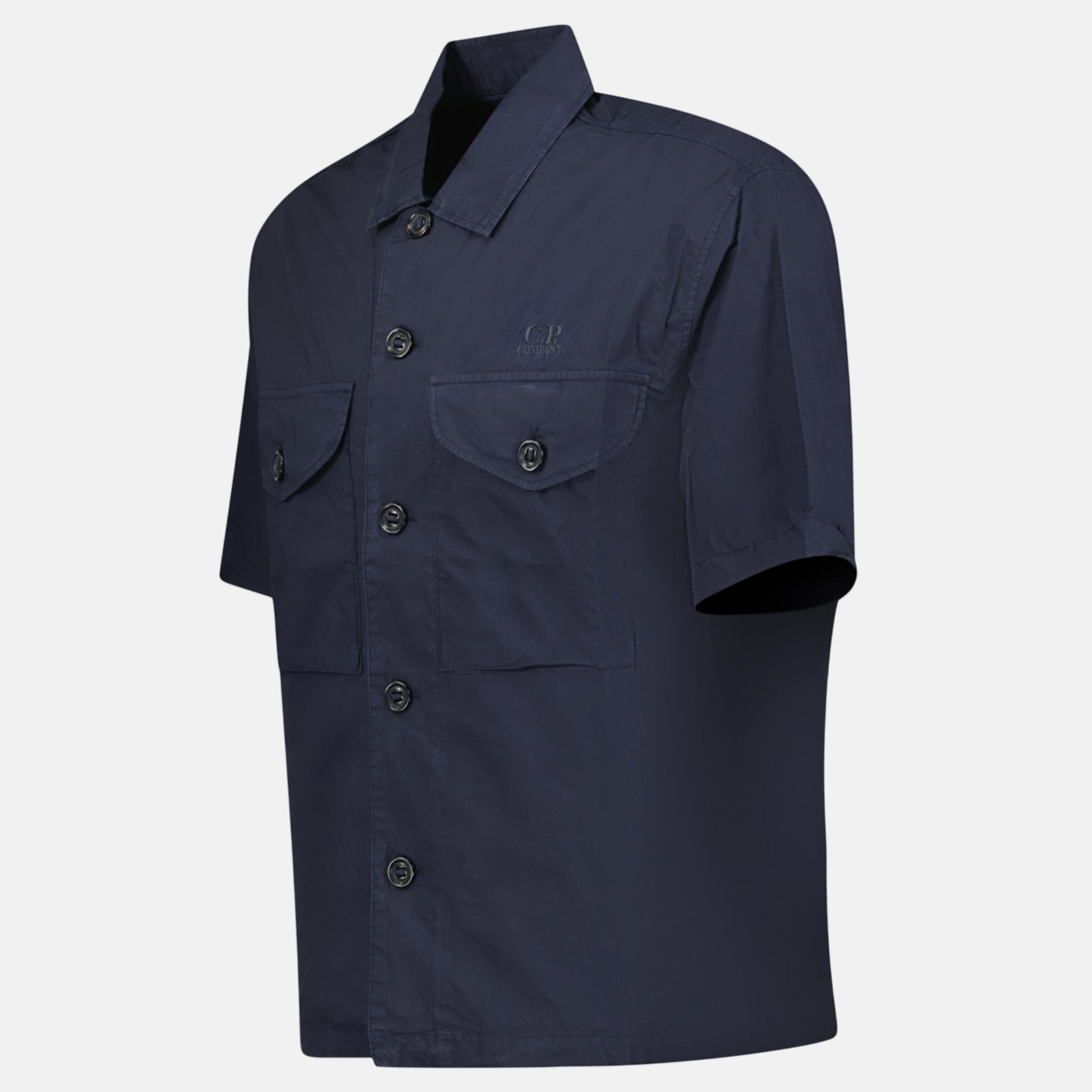 CP Company Popeline Boxy Short Sleeve Shirt Total Eclipse | Studio DOS
