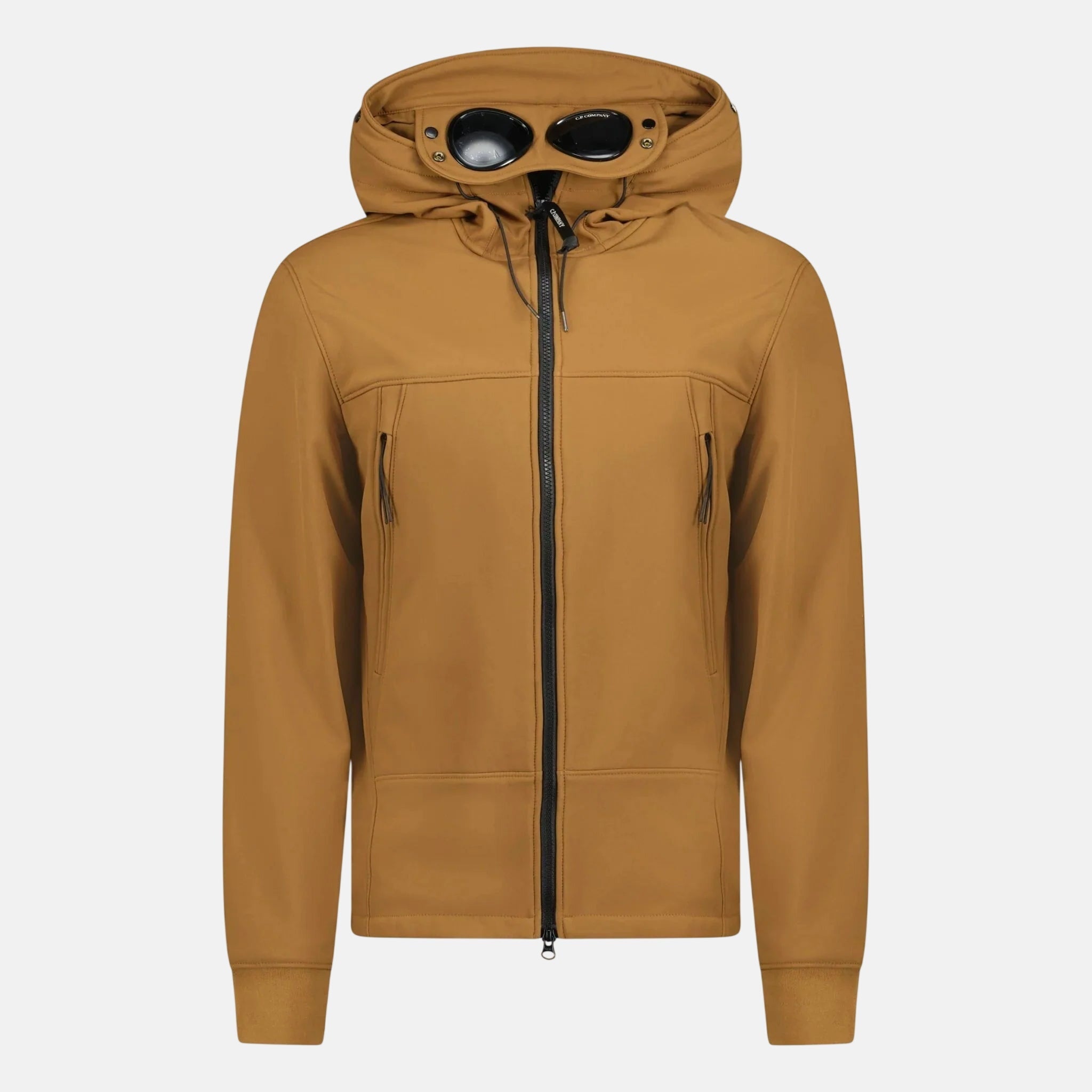 CP Company Softshell Goggle Hood Jacket Brown | Studio DOS