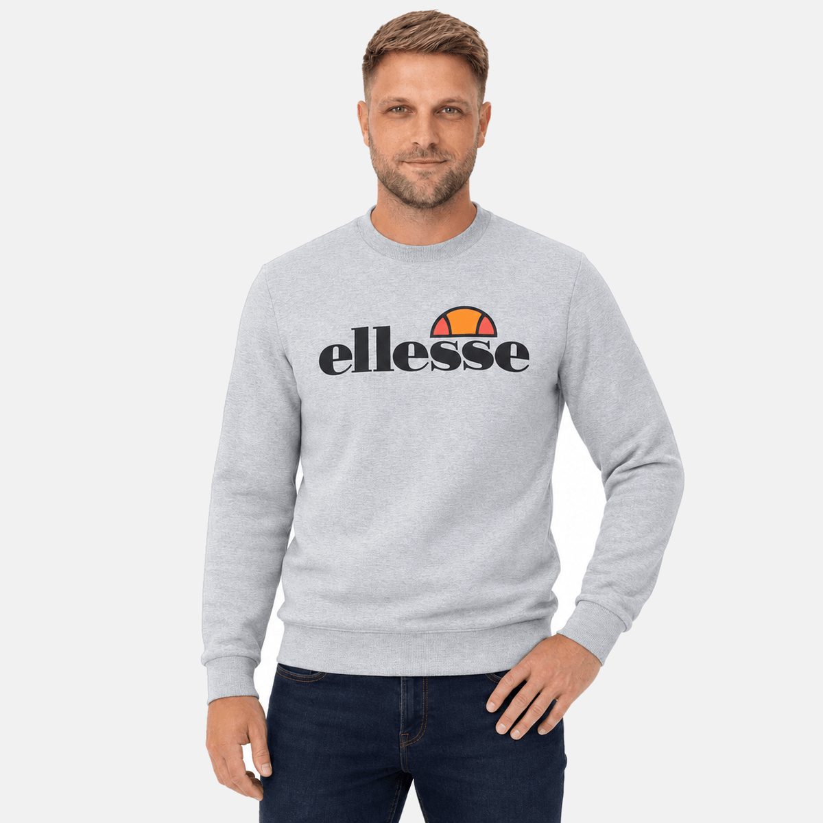 Ellesse Corvaro Sweatshirt Light Grey Marl | Studio DOS