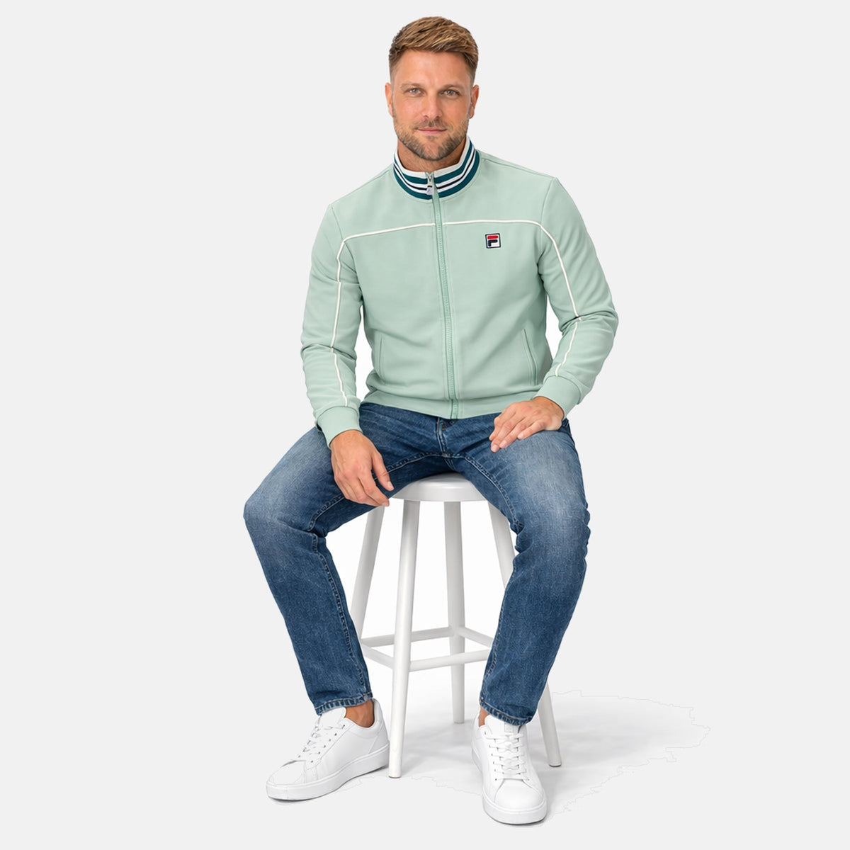 Fila Federico Tipped Neck Track Top Jacket Surf Spray | Studio DOS