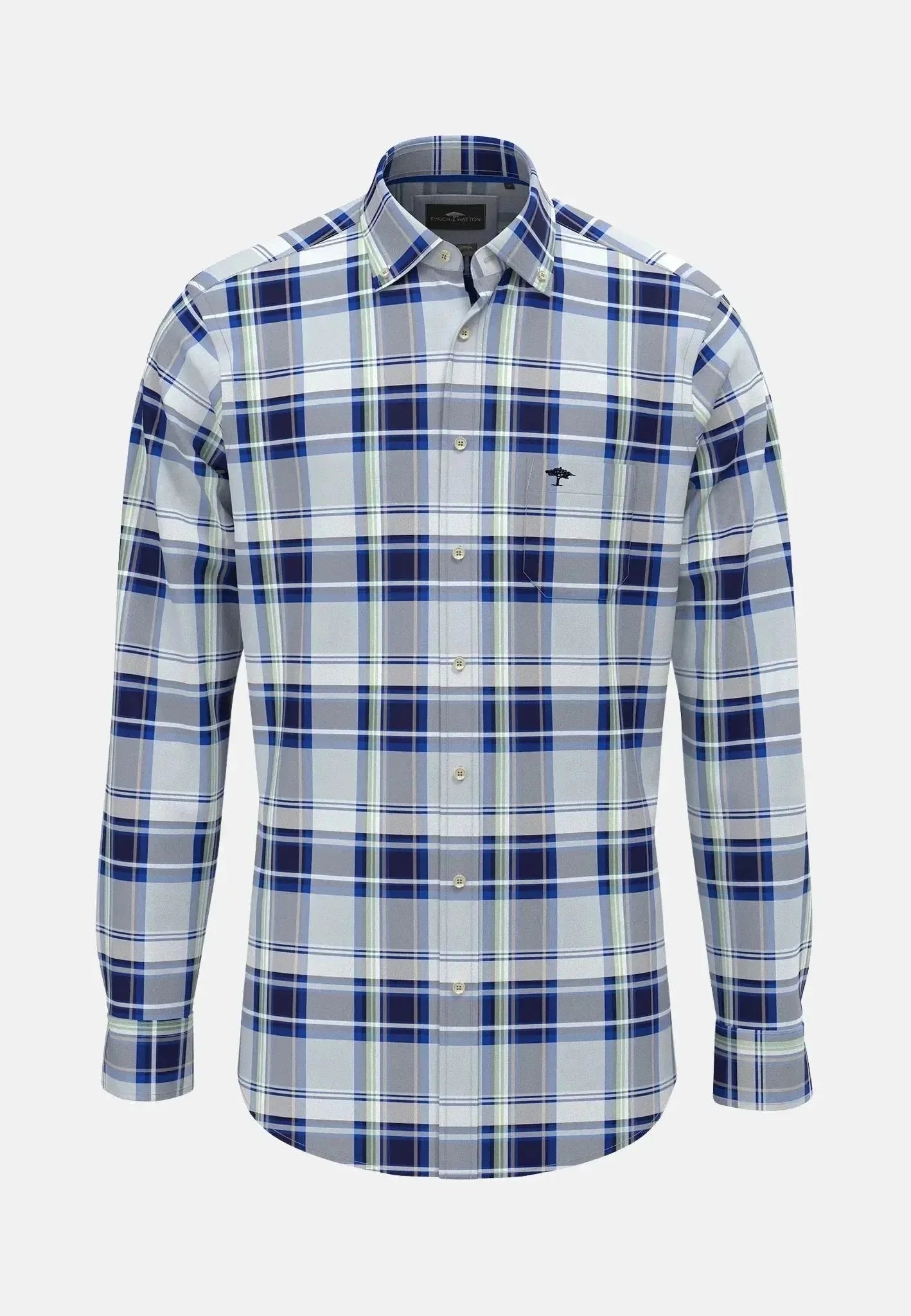 Fynch-Hatton Colorful Combi Check Shirt Navy | Studio DOS