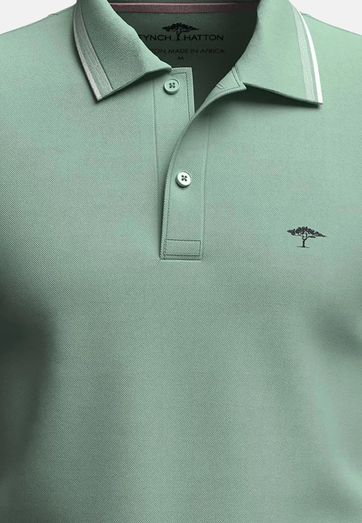 Fynch-Hatton Contrast Tipping Polo Shirt Minty Green