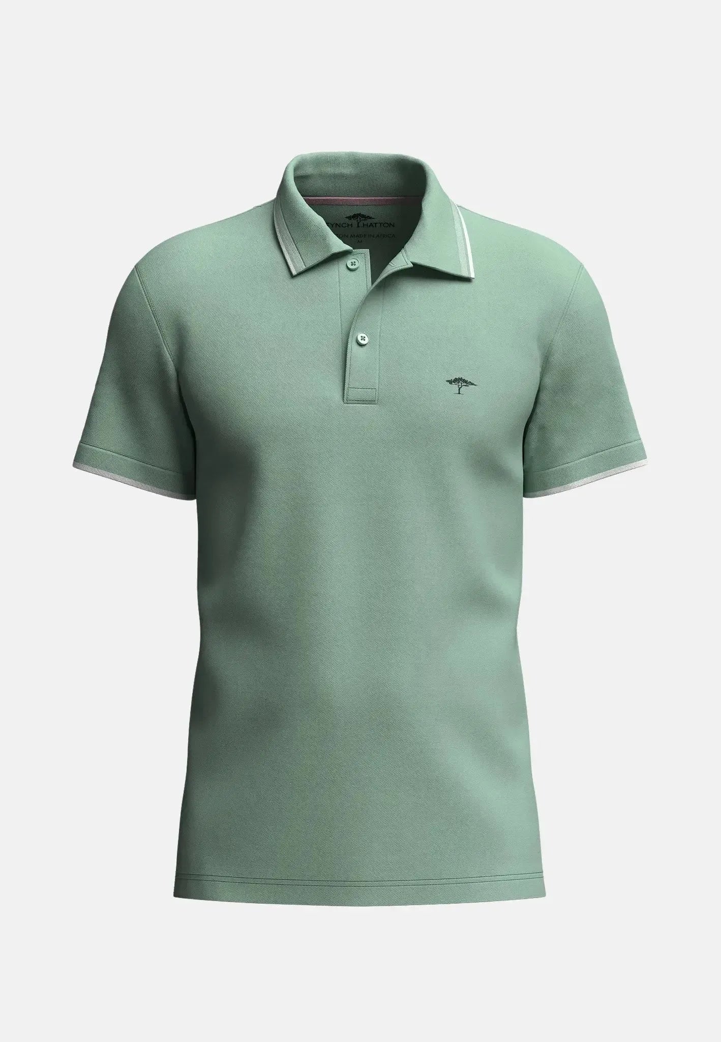 Fynch-Hatton Contrast Tipping Polo Shirt Minty Green
