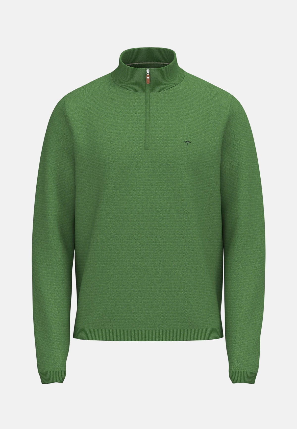 Fynch-Hatton Fine Knit Air Cotton 1/4 Zip Sweater Avocado | Studio DOS