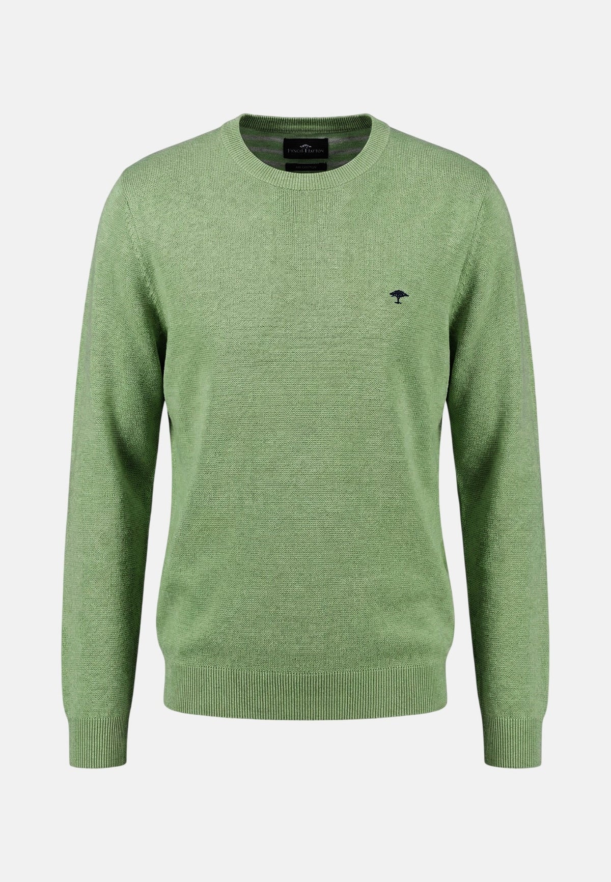 Fynch-Hatton Fine Knit Air Cotton Crewneck Sweater Avocado | Studio DOS