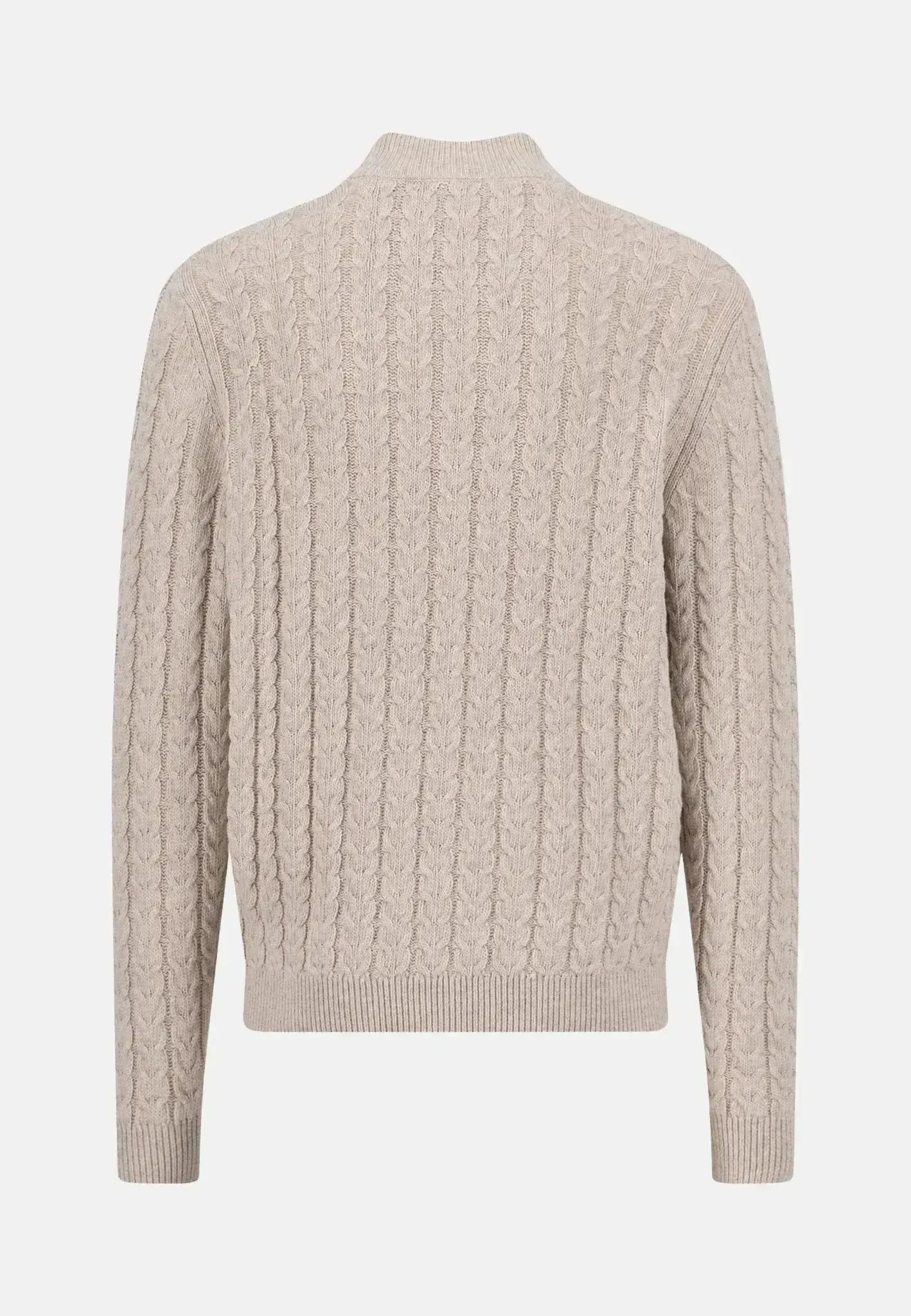 Fynch - Hatton Mens Cotton - Wool Button Neck Cable Knit Sweater New Off - White | Studio DOS