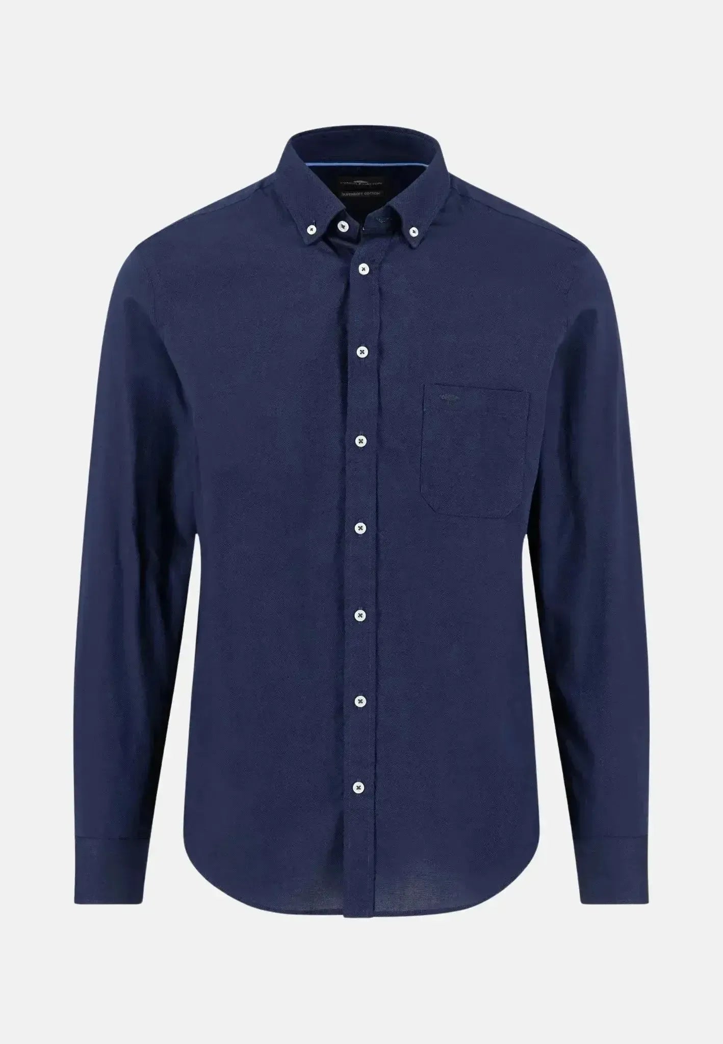 Fynch - Hatton Mens Essential Textured Dobby Shirt Navy | Studio DOS