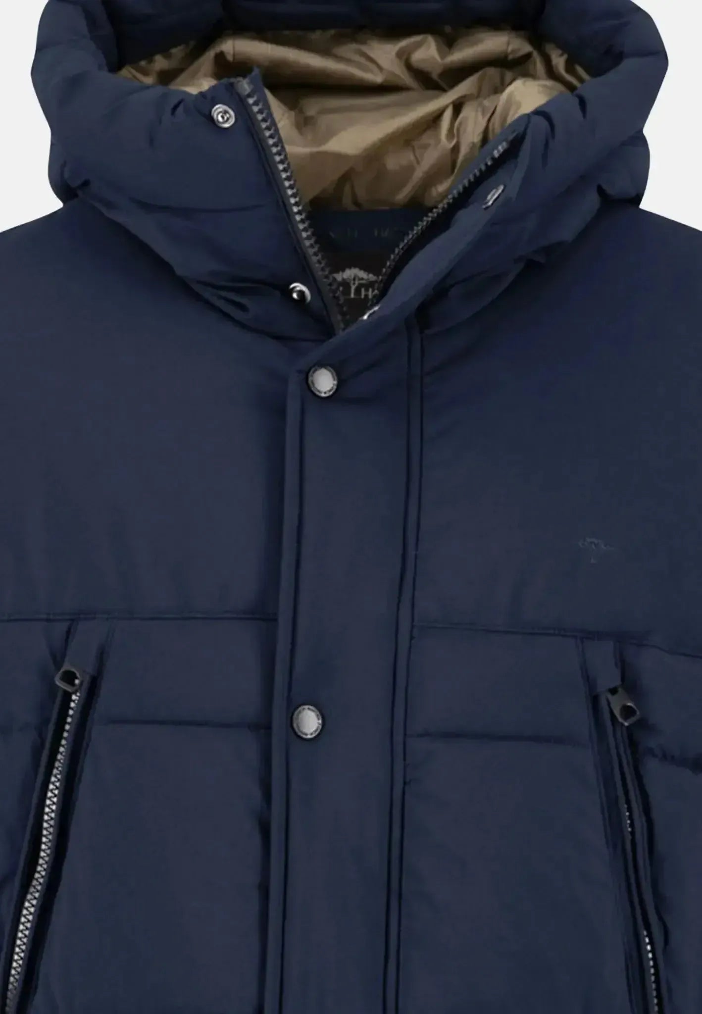 Fynch - Hatton Mens Hooded Full Length Puffer Coat Navy | Studio DOS