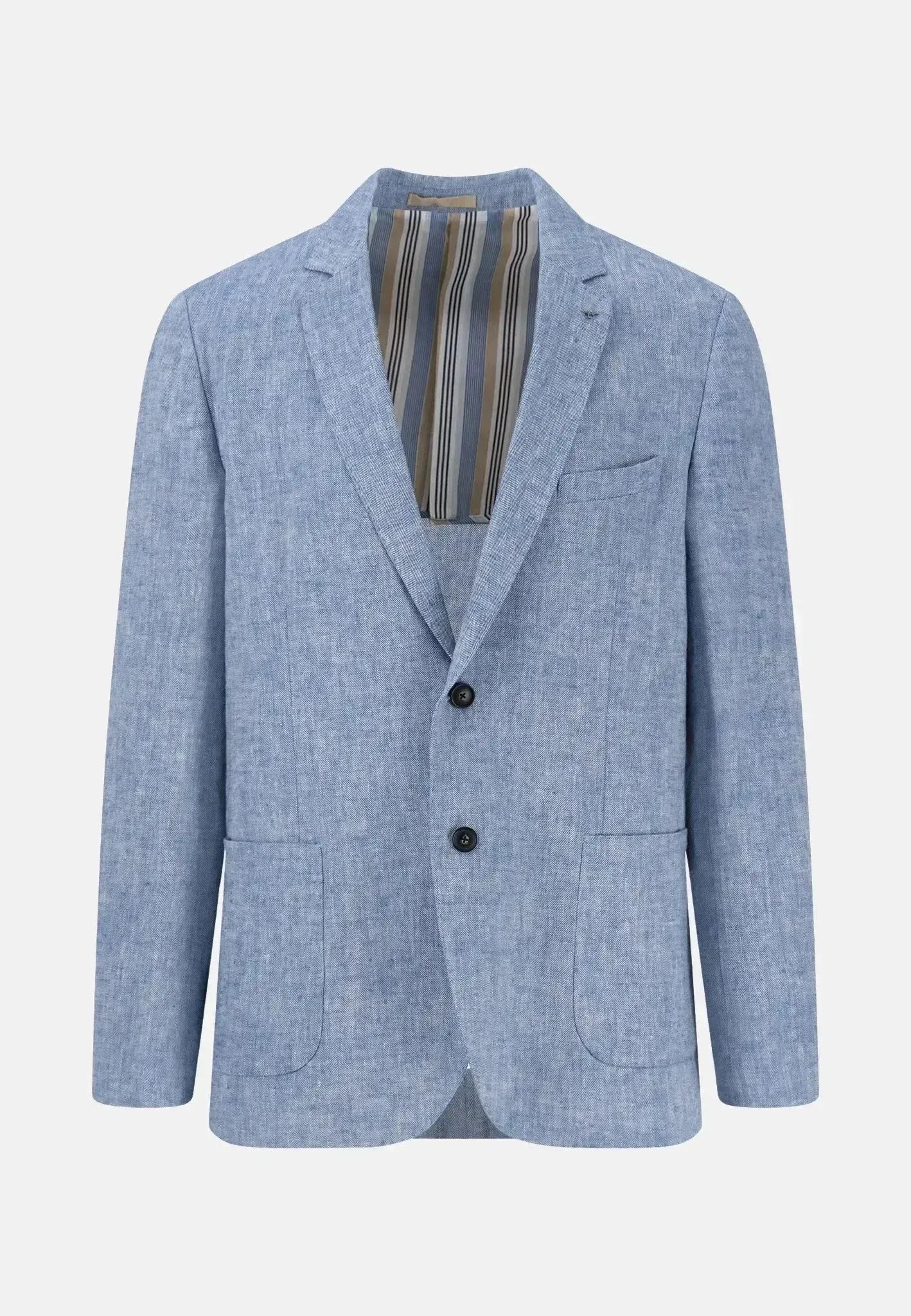 Fynch - Hatton Mens Linen Blend Herringbone Blazer Summer Breeze | Studio DOS