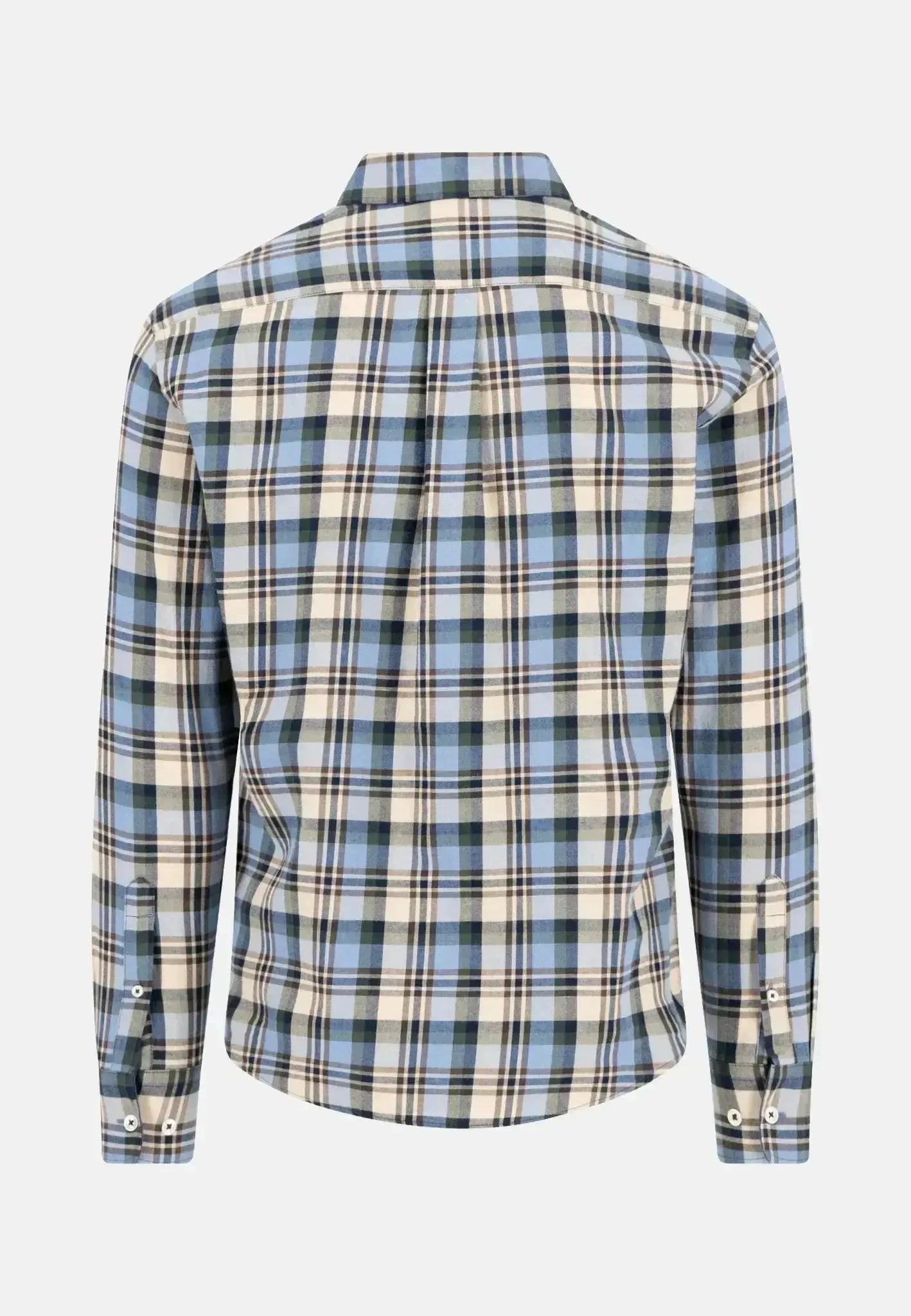 Fynch - Hatton Mens Multicolour Flannel Check Shirt Sand | Studio DOS