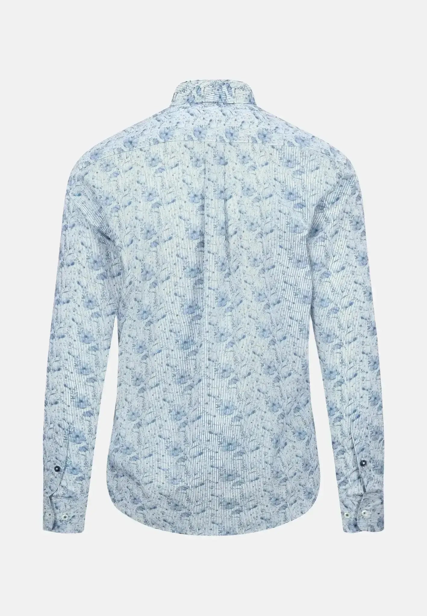 Fynch - Hatton Mens Premium Flowers Print Shirt Cloud Blue | Studio DOS