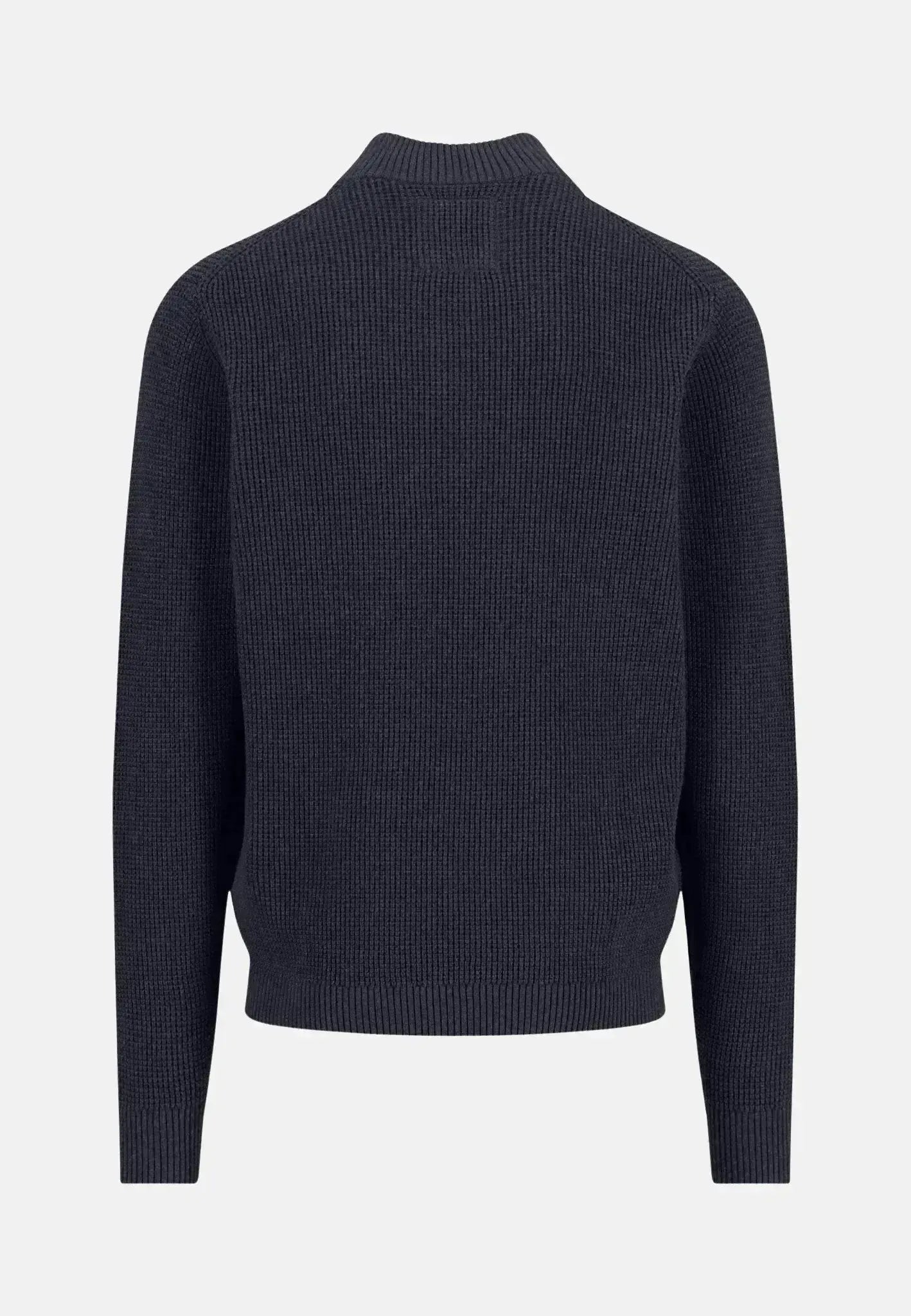 Fynch - Hatton Mens Structured Cotton 1/4 Zip Knit Navy | Studio DOS