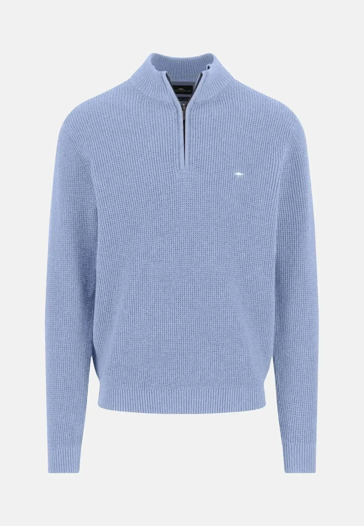 Fynch - Hatton Mens Structured Cotton 1/4 Zip Knit New Breeze | Studio DOS