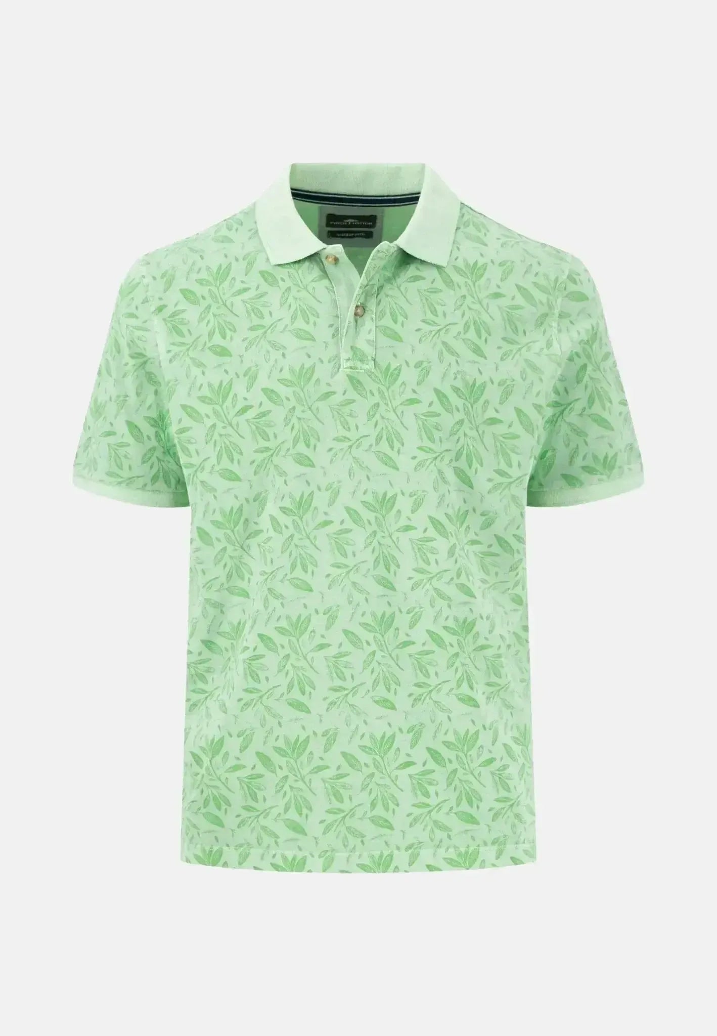 Fynch - Hatton Mens Sunfaded Floral Polo Shirt Turf Green | Studio DOS