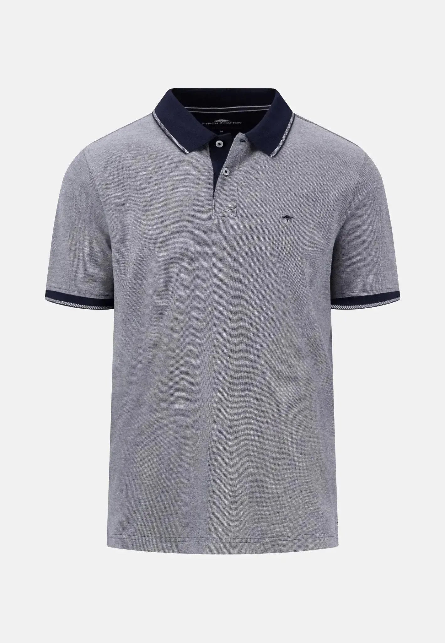 Fynch - Hatton Mens Two Tone Pique Polo Shirt Navy | Studio DOS