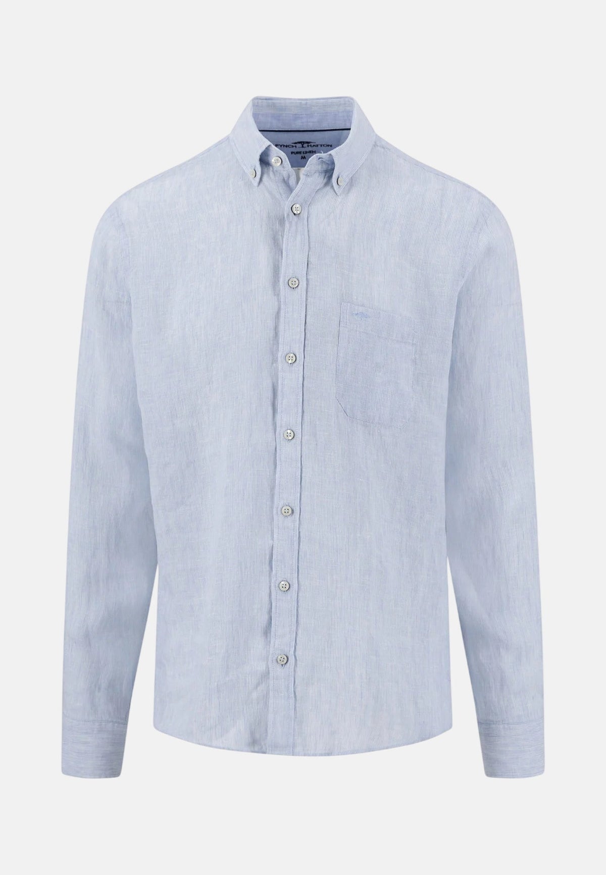 Fynch-Hatton Needle Stripe Linen Button Down Shirt New Breeze | Studio DOS