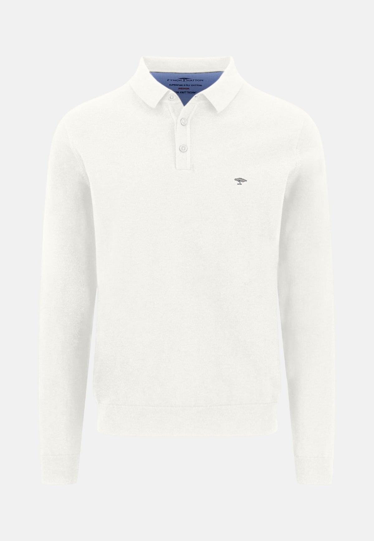 Fynch-Hatton Polo Collar Fine Knit Cotton Sweater New Off-White | Studio DOS