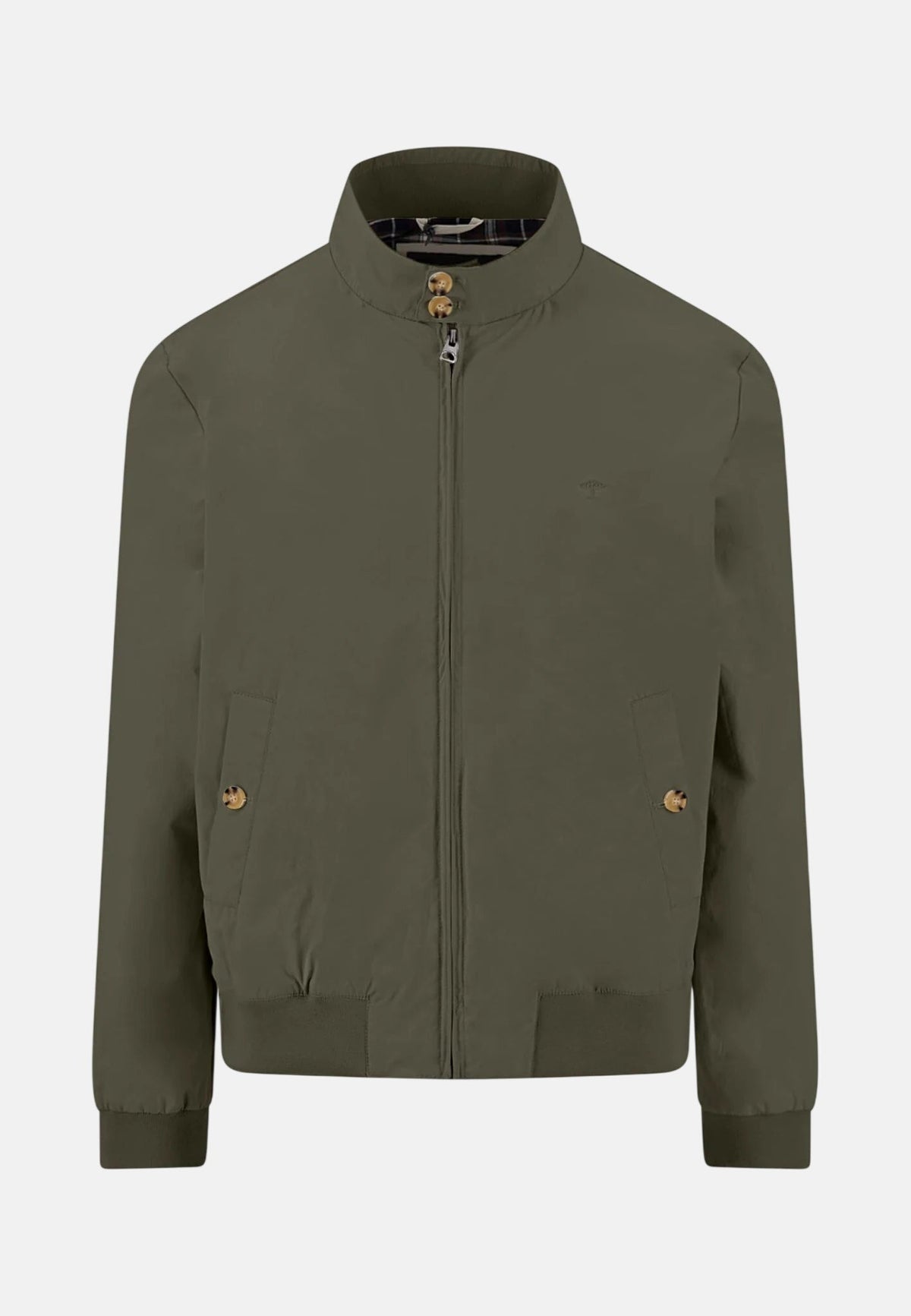 Fynch-Hatton Stand Collar Harrington Jacket Dark Khaki | Studio DOS
