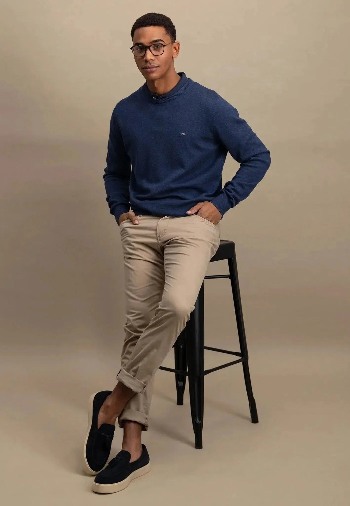 Fynch - Hatton Superfine Cotton Crewneck Knit Night | Studio DOS
