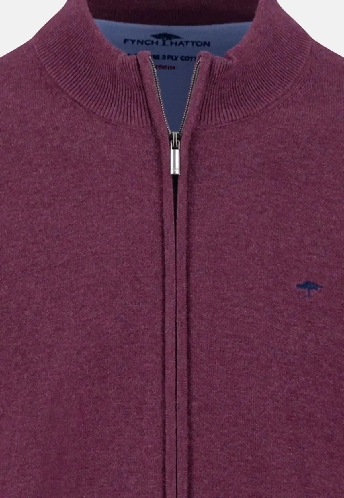 Fynch-Hatton Superfine Stand-Up Cardigan Deep Merlot | Studio DOS