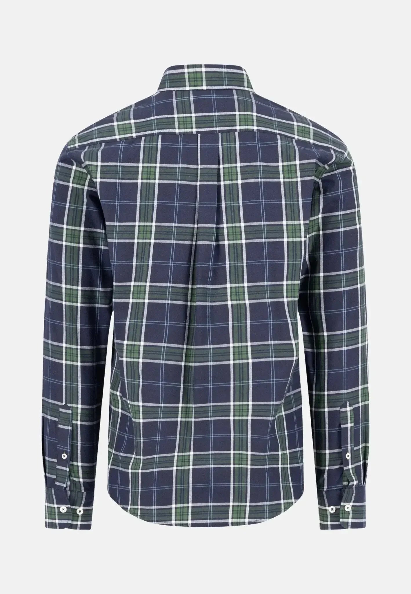Fynch-Hatton Twill Check Button Down Shirt Navy