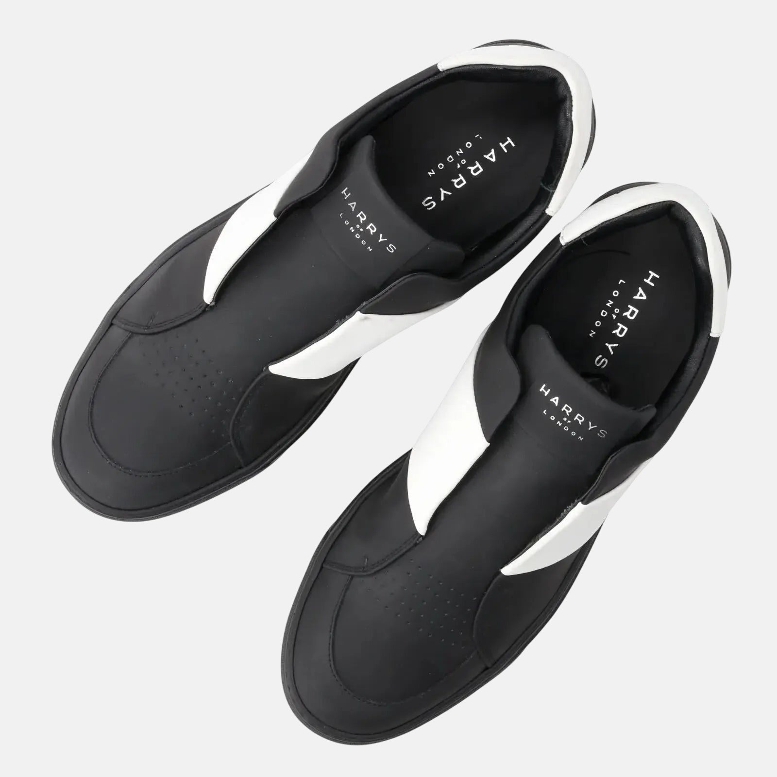 Harrys Of London Bolt 2 Tech Leather Trainer Black White | Studio DOS