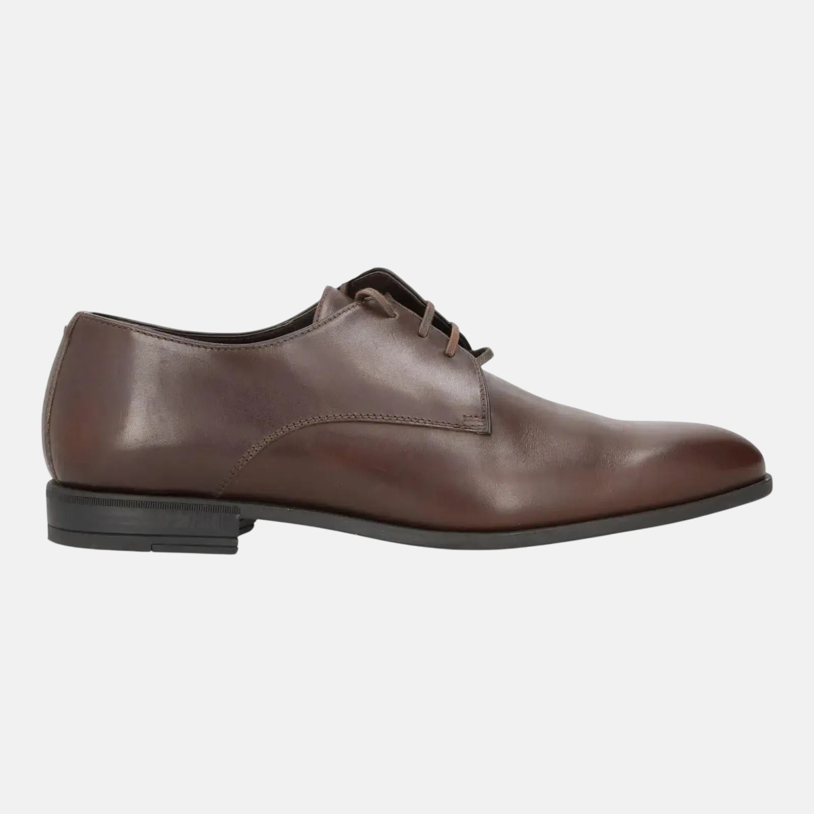 Harrys Of London Christopher R Polished Leather Derby Shoe Dark Brown | Studio DOS