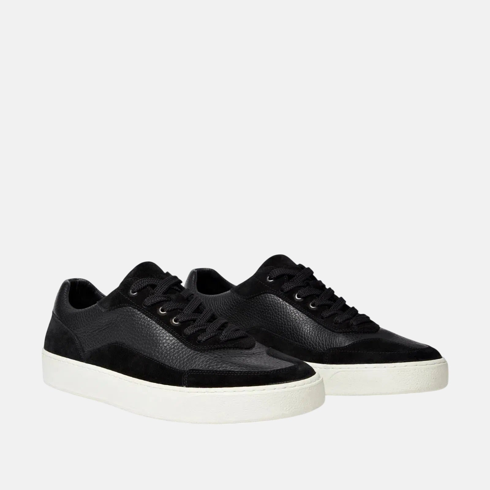 Harrys Of London Finch Suede Soft Milled Calf Trainer Black | Studio DOS