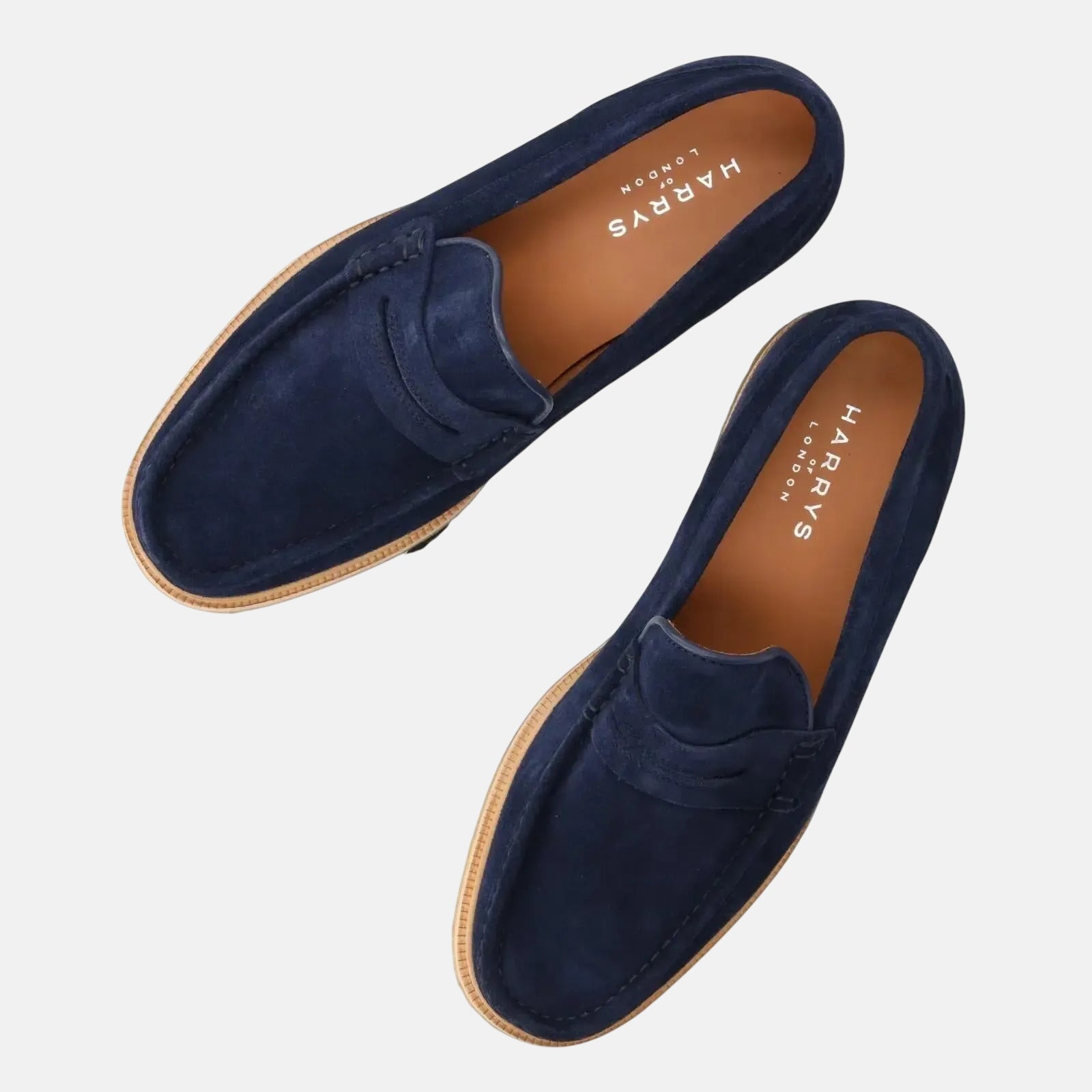 Harrys Of London Healey Suede Penny Loafer Navy | Studio DOS