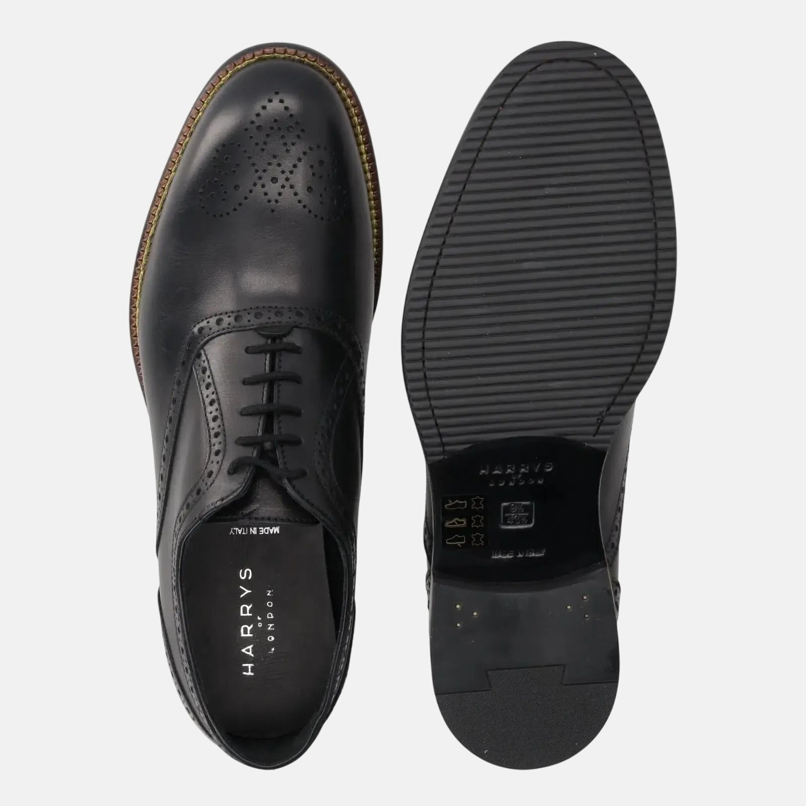 Harrys Of London Trillion Leather Brogue Black | Studio DOS