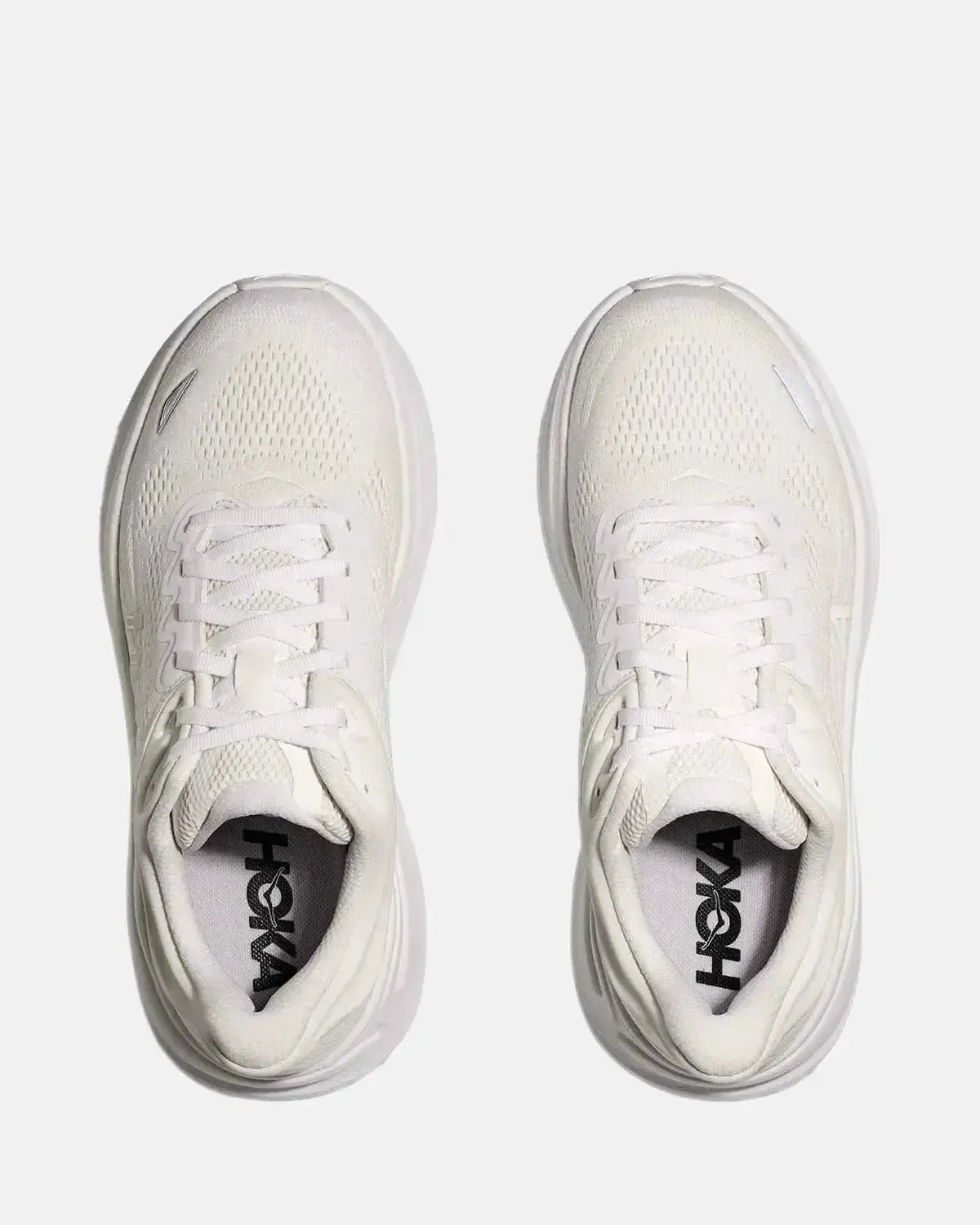 HOKA MENS BONDI 9 TRAINERS WHITE WHITE | Studio DOS