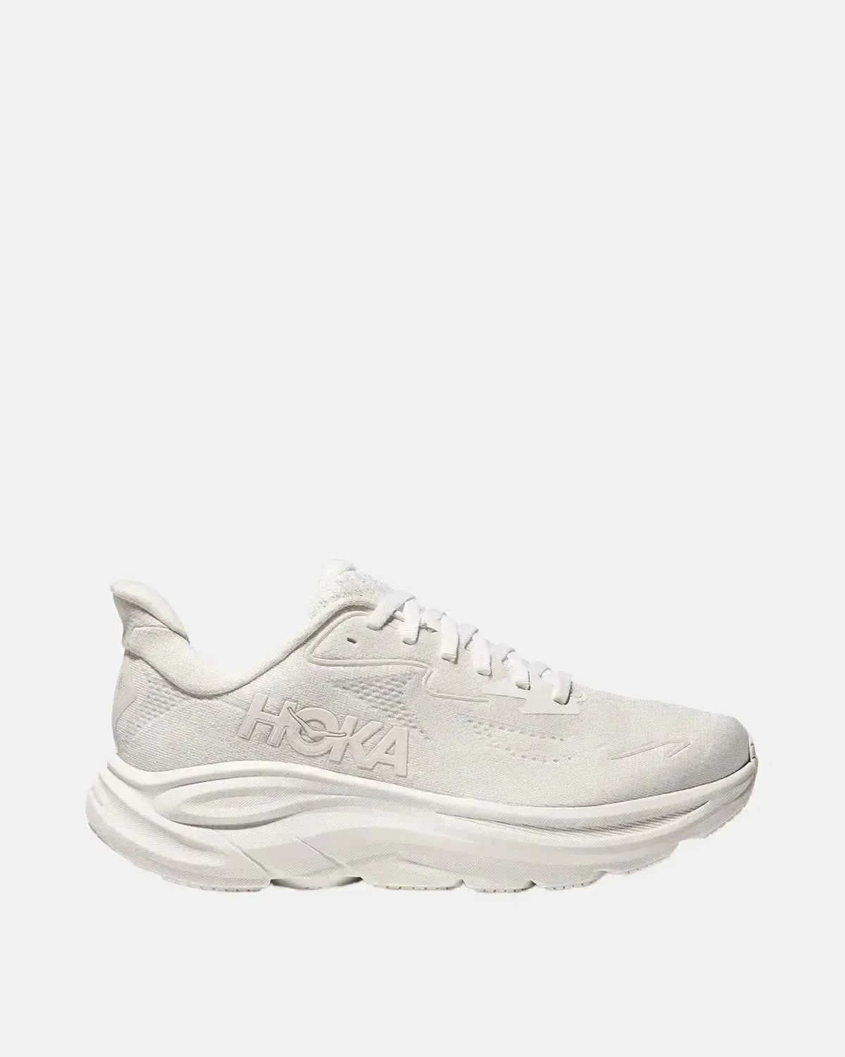 HOKA MENS CLIFTON 10 TRAINERS WHITE WHITE | Studio DOS