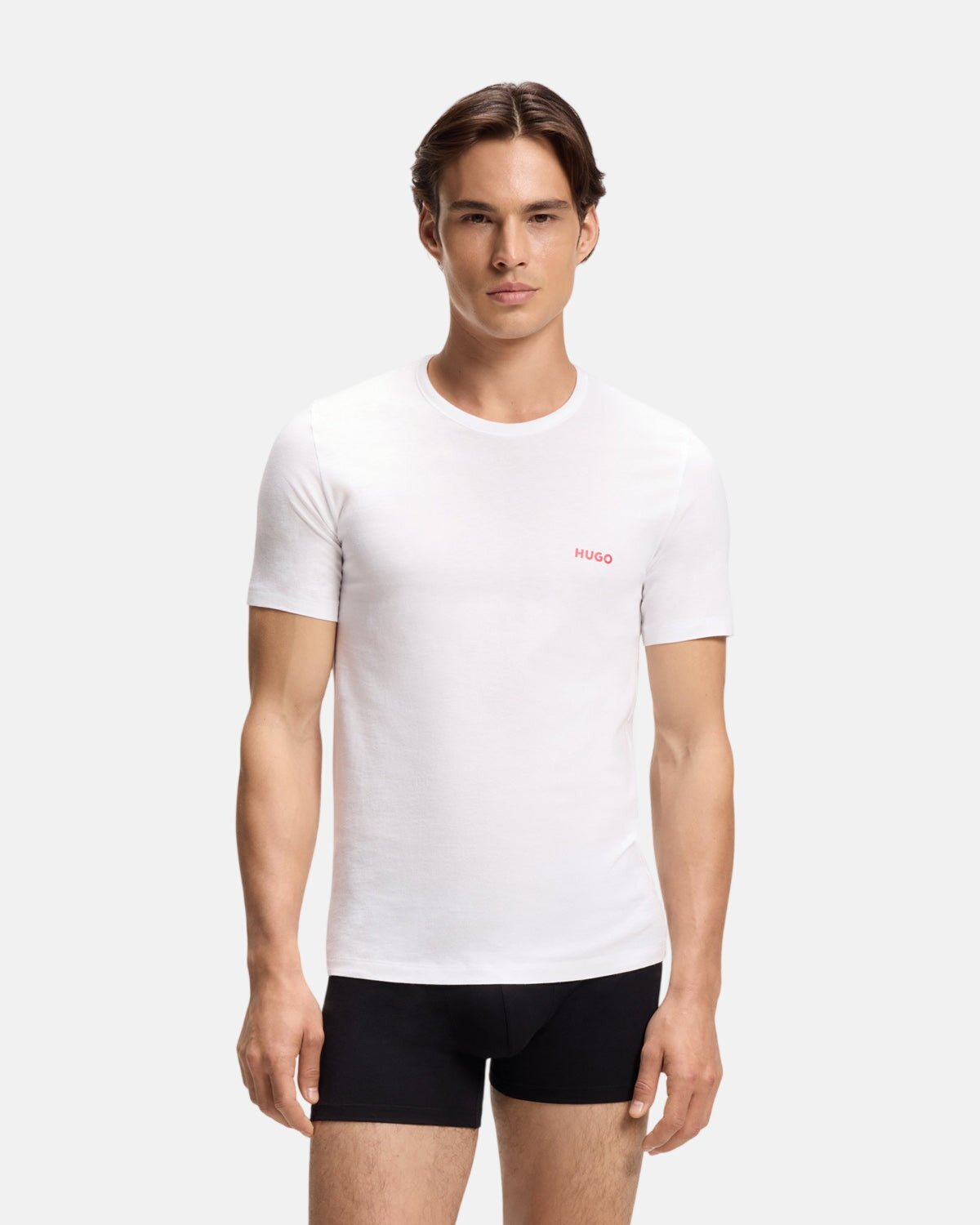 HUGO 3-PACK COTTON T-SHIRTS WHITE BEIGE RED | Studio DOS