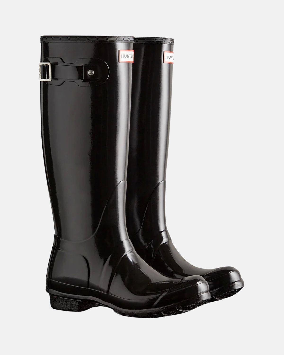 HUNTER WOMENS ORIGINAL TALL GLOSS BOOTS BLACK | Studio DOS