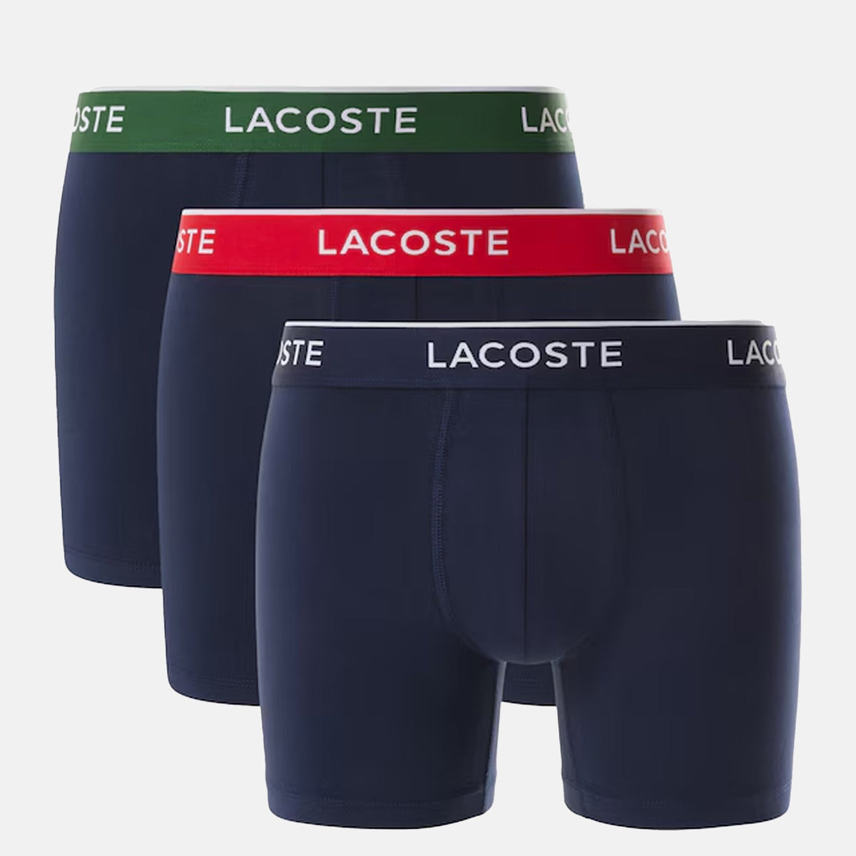 Lacoste 3 Pack Cotton Stretch Boxer Briefs Navy/Multi | Studio DOS