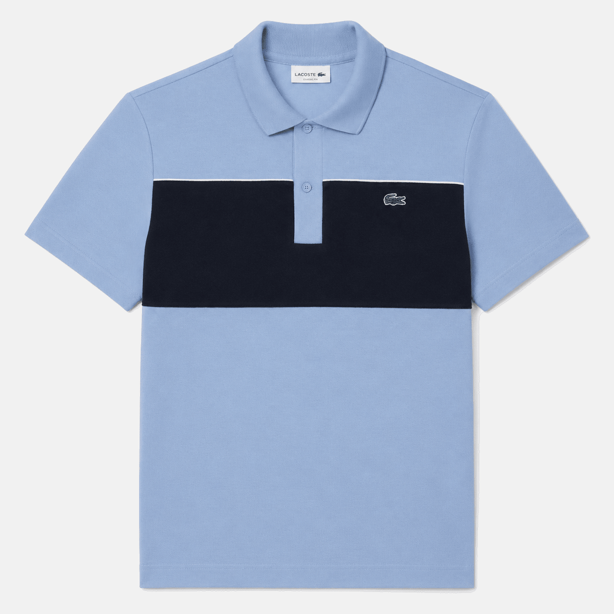 Lacoste Regular Fit Colour-Block Pique Polo Shirt Aphylla Blue/Blackbird | Studio DOS