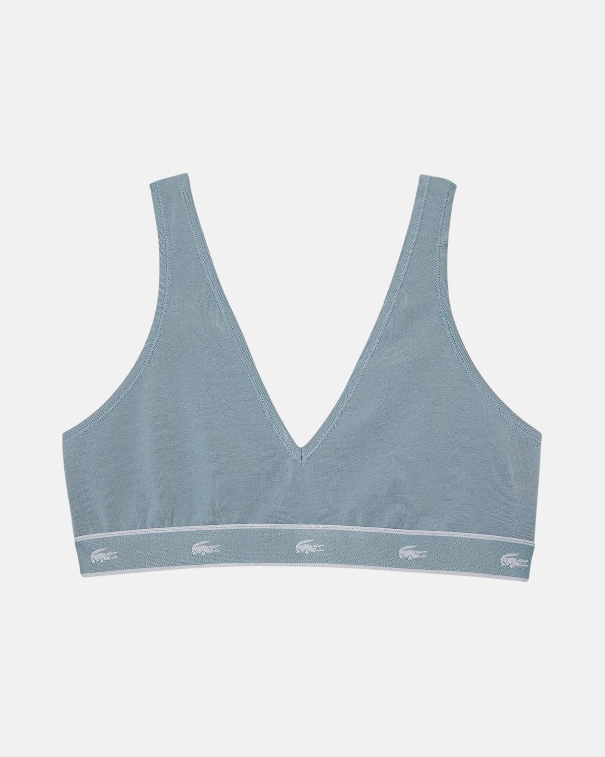 LACOSTE WOMENS ESSENTIAL STRETCH COTTON TRIANGLE BRALETTE GREY | Studio DOS
