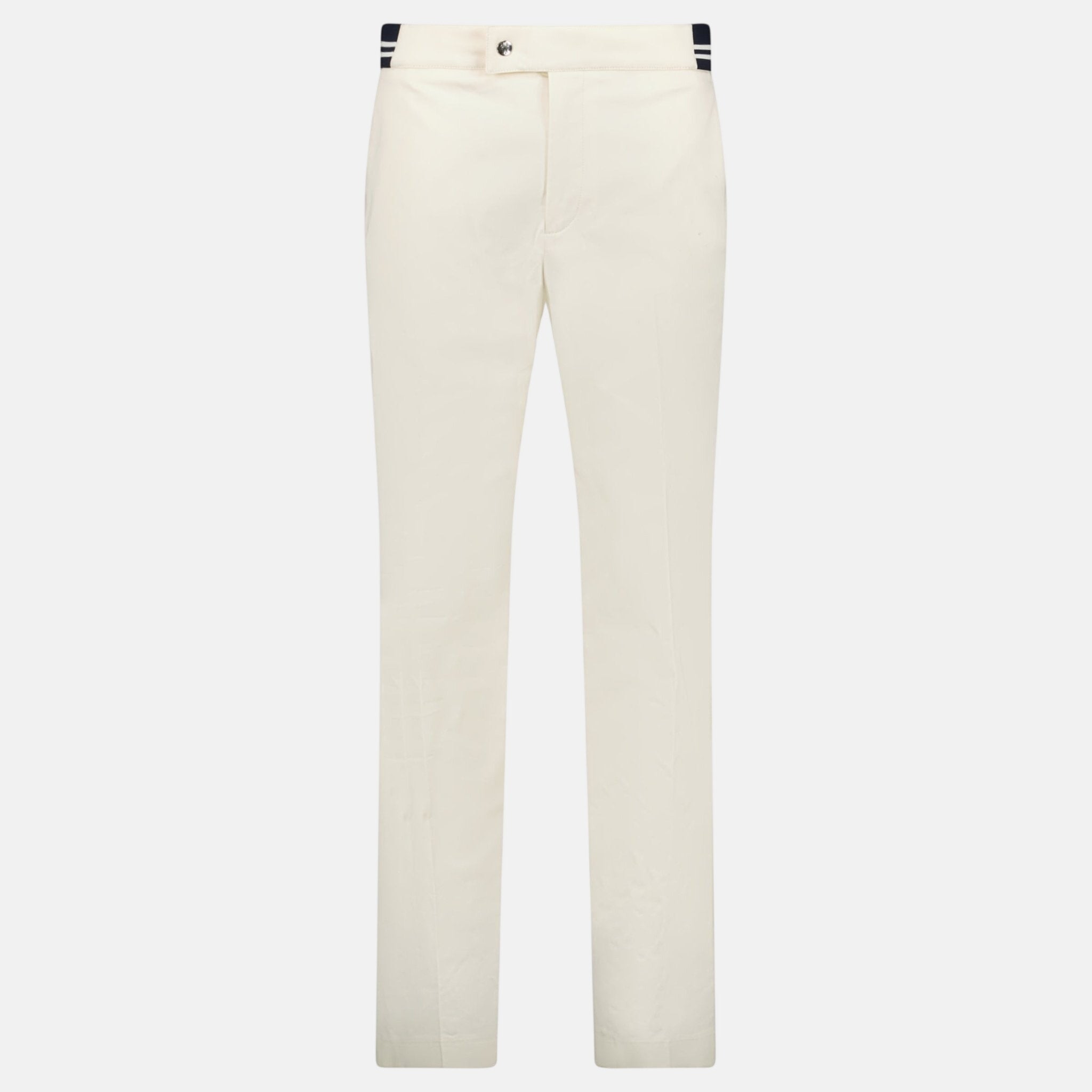 Moncler Chino Logo Trousers White | Studio DOS